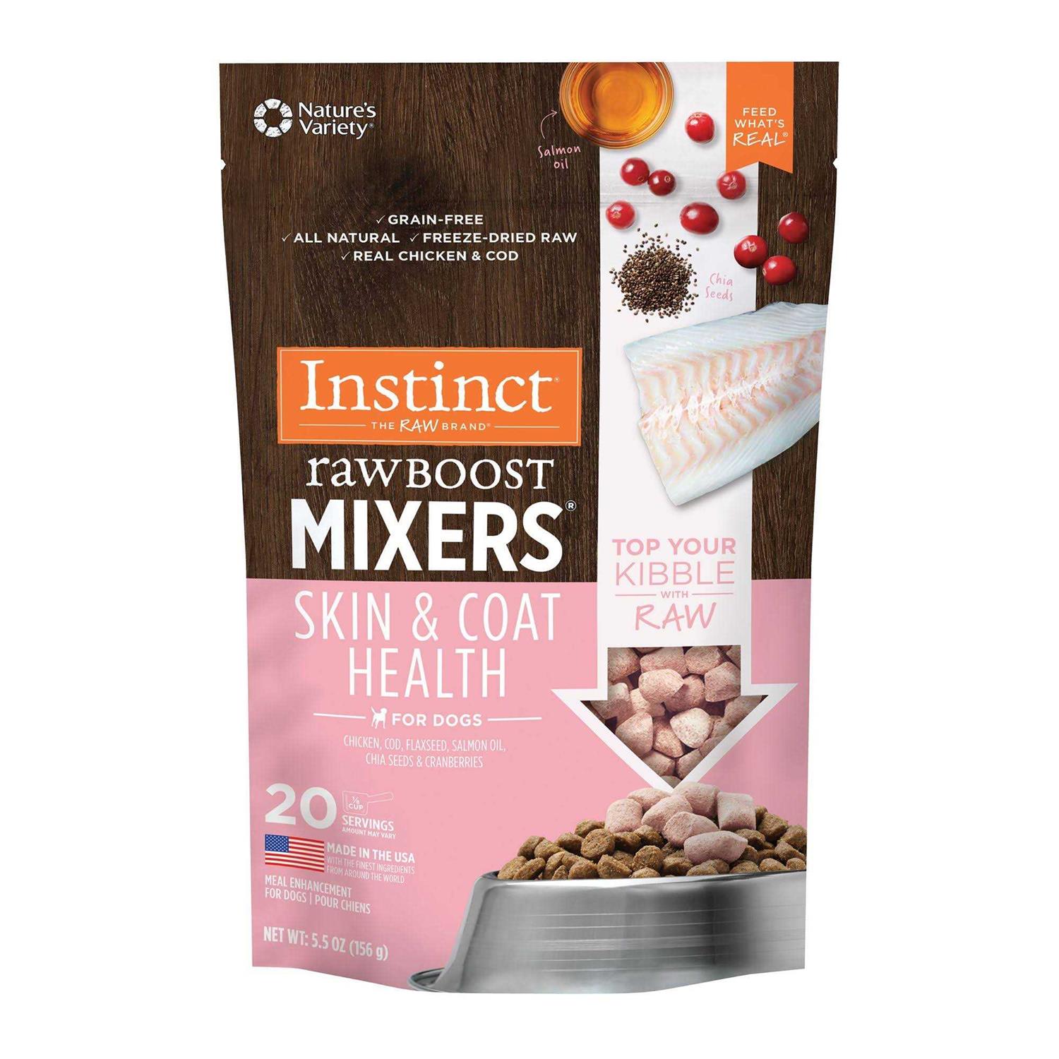 Instinct Freeze-Dried Raw Boost Mixers Grain-Free Skin & Coat Health Recipe Dog Food Topper