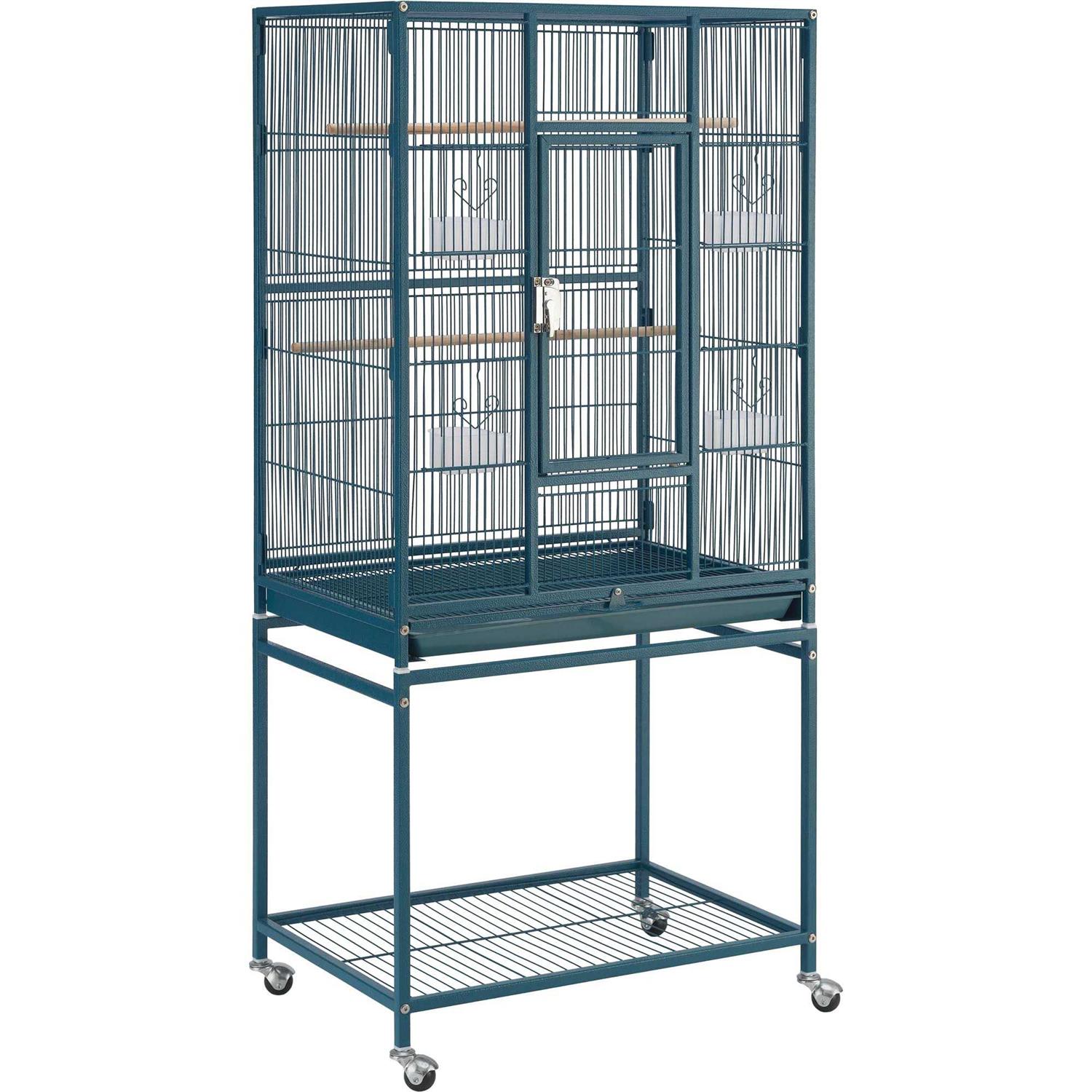 Topeakmart Metal Bird Cage with Rolling Detachable Stand
