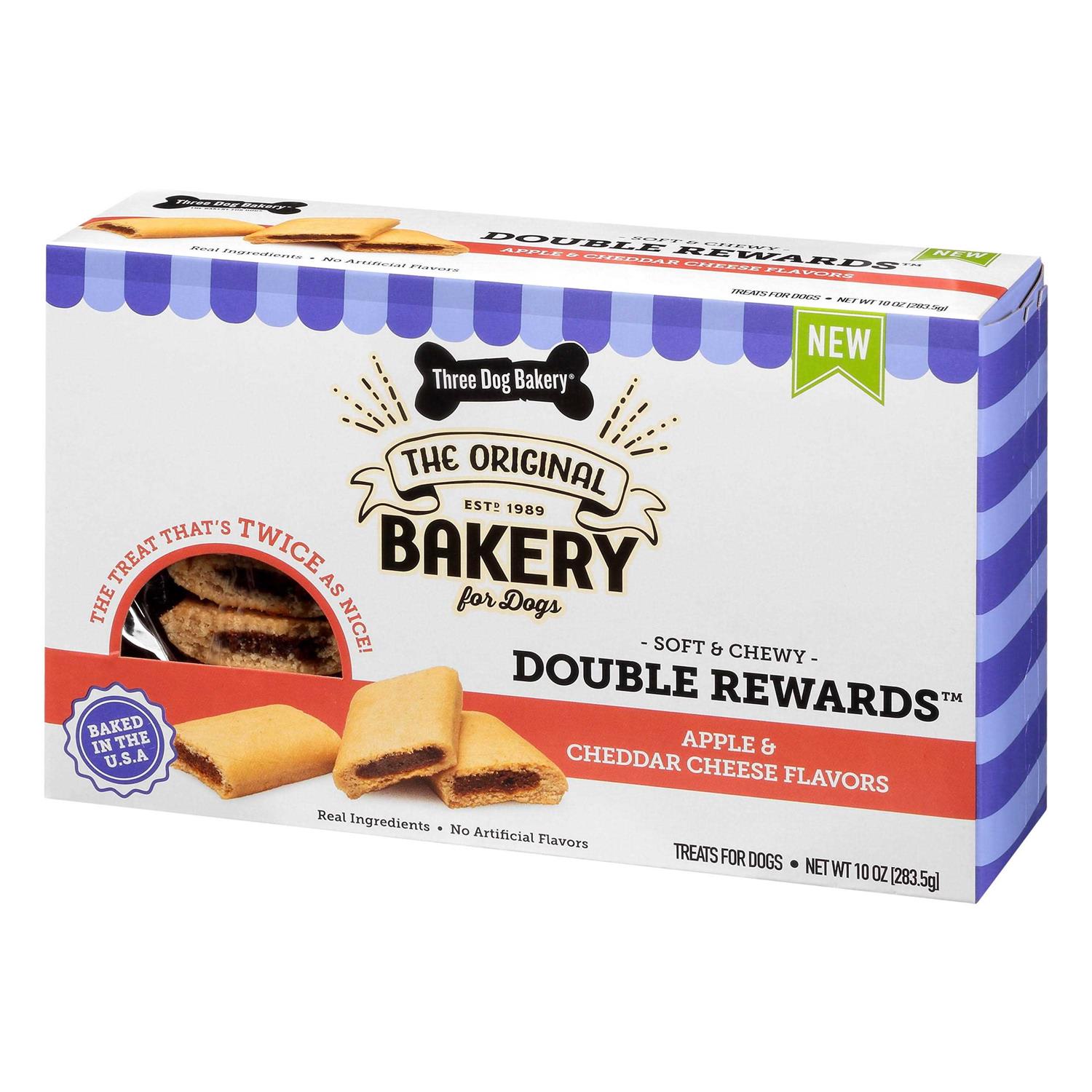 Three Dog Bakery Double Rewards Apple Cheese Dog Treats