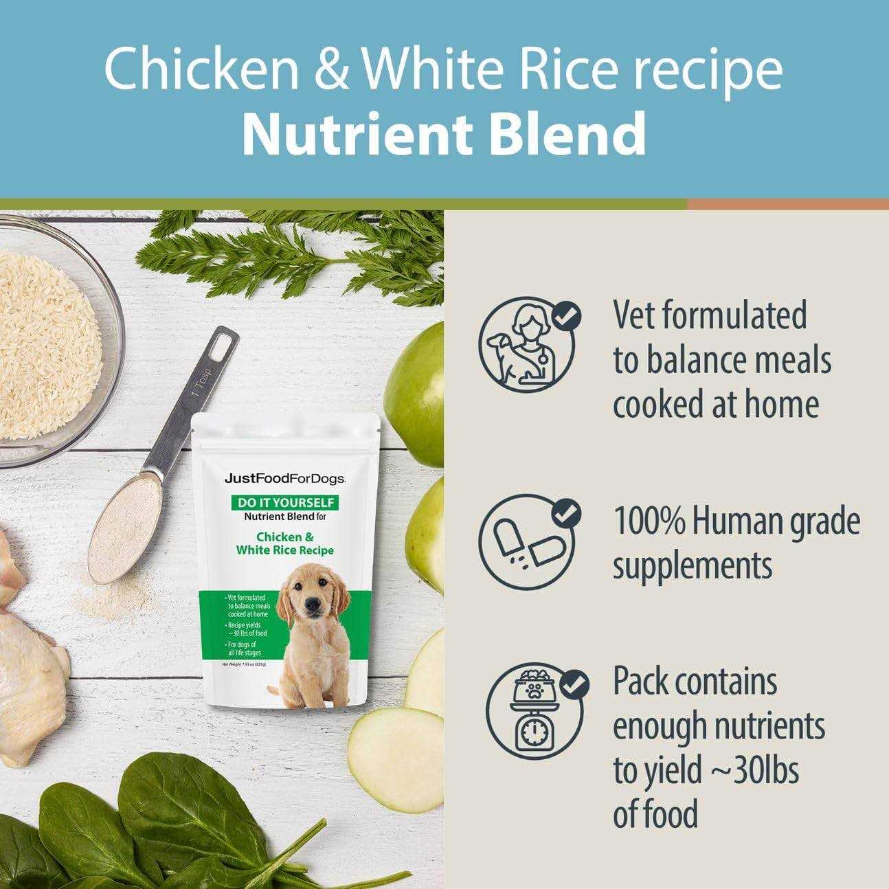 JustFoodForDogs DIY Nutrient Blend For Homemade Dog Food