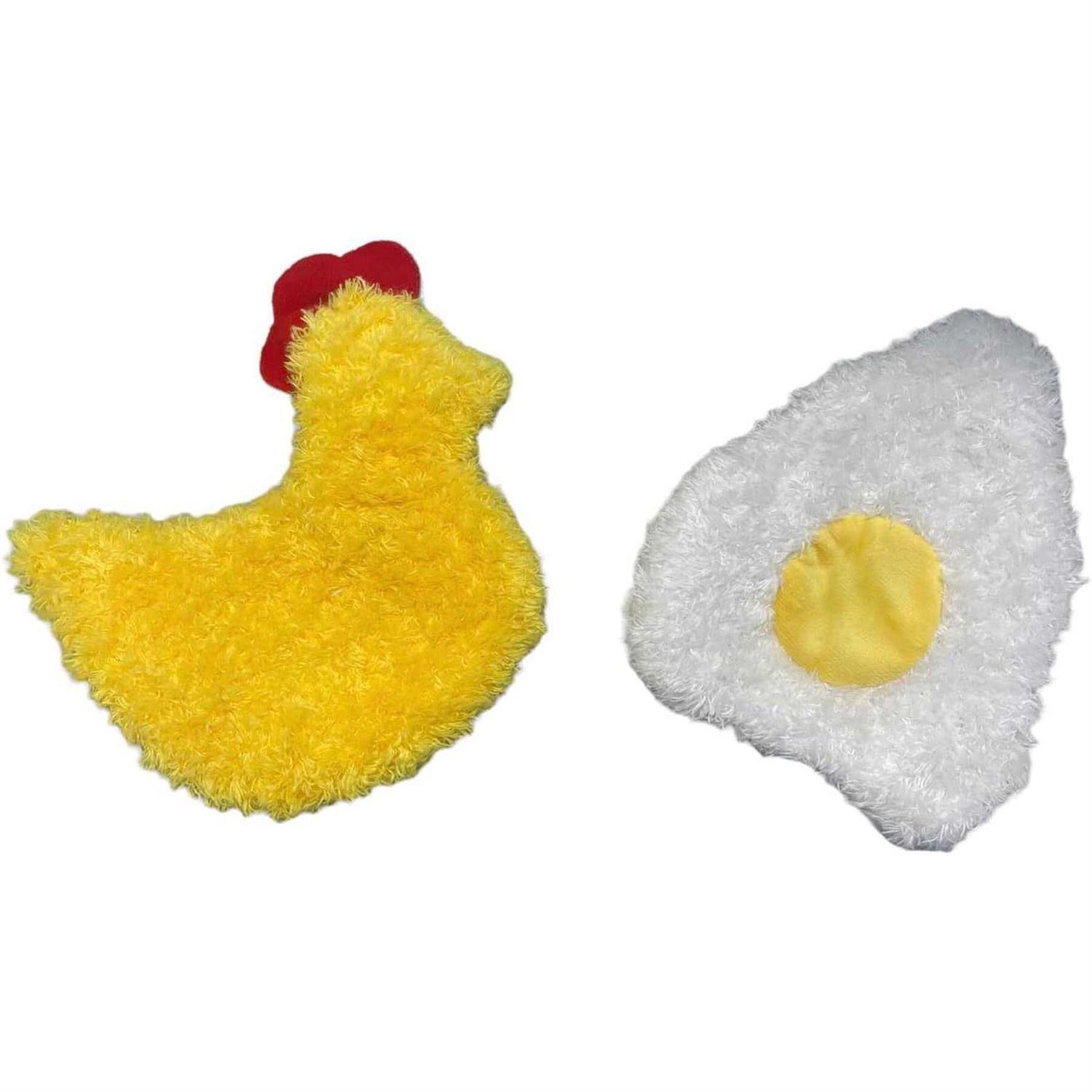 Piggy Poo and Crew Chicken and Egg Paper Crinkle Squeaker Toys