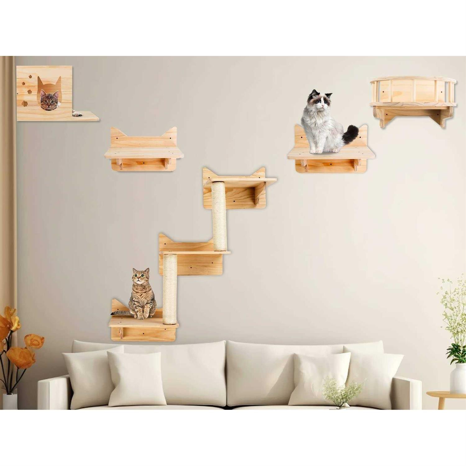 NOVGOBHOT Cat Wall Shelves, Furniture Set, Shelves and Perches for Wall