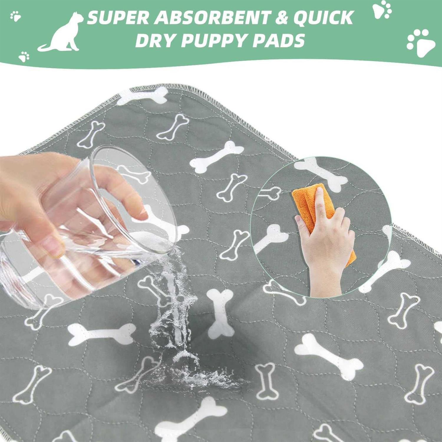 Baodan Washable Dog Pee Pads 2 Pack Reusable Puppy Pads Non-Slip Super Absorbent Dog Mat Incontinence Pads for Dog Playpen