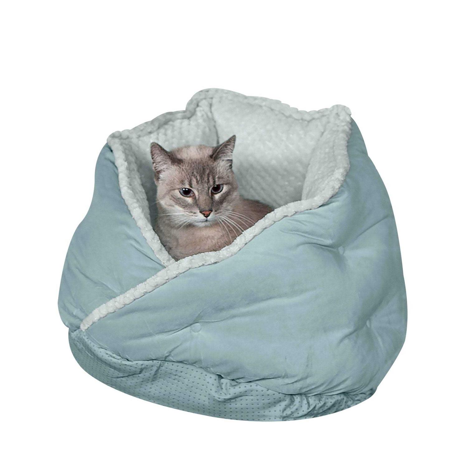 FurHaven Minky Faux Fur Velvet Calming Hug Bed