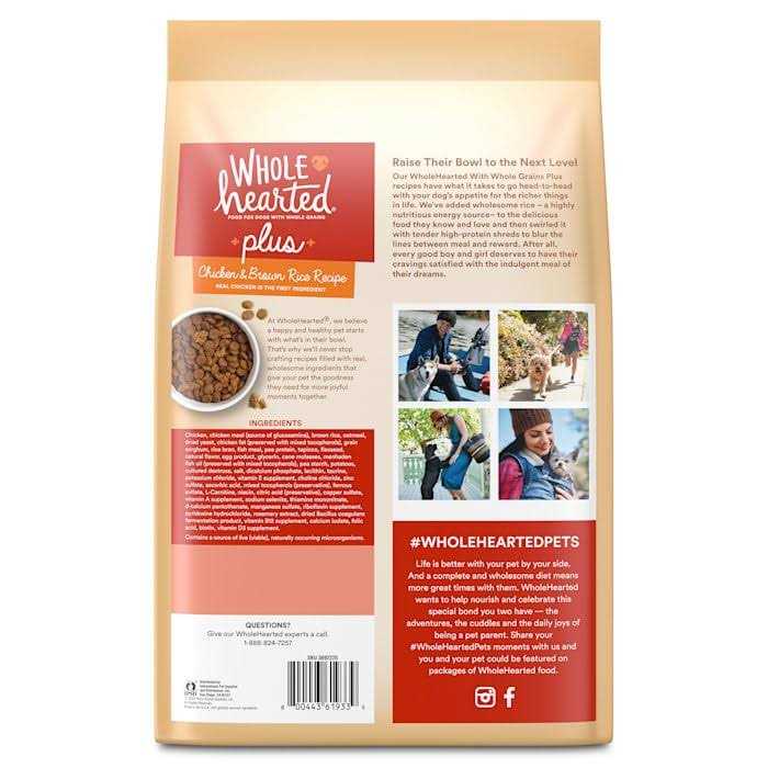 WholeHearted Plus Chicken & Brown Rice Recipe with Whole Grains Dry Dog Food