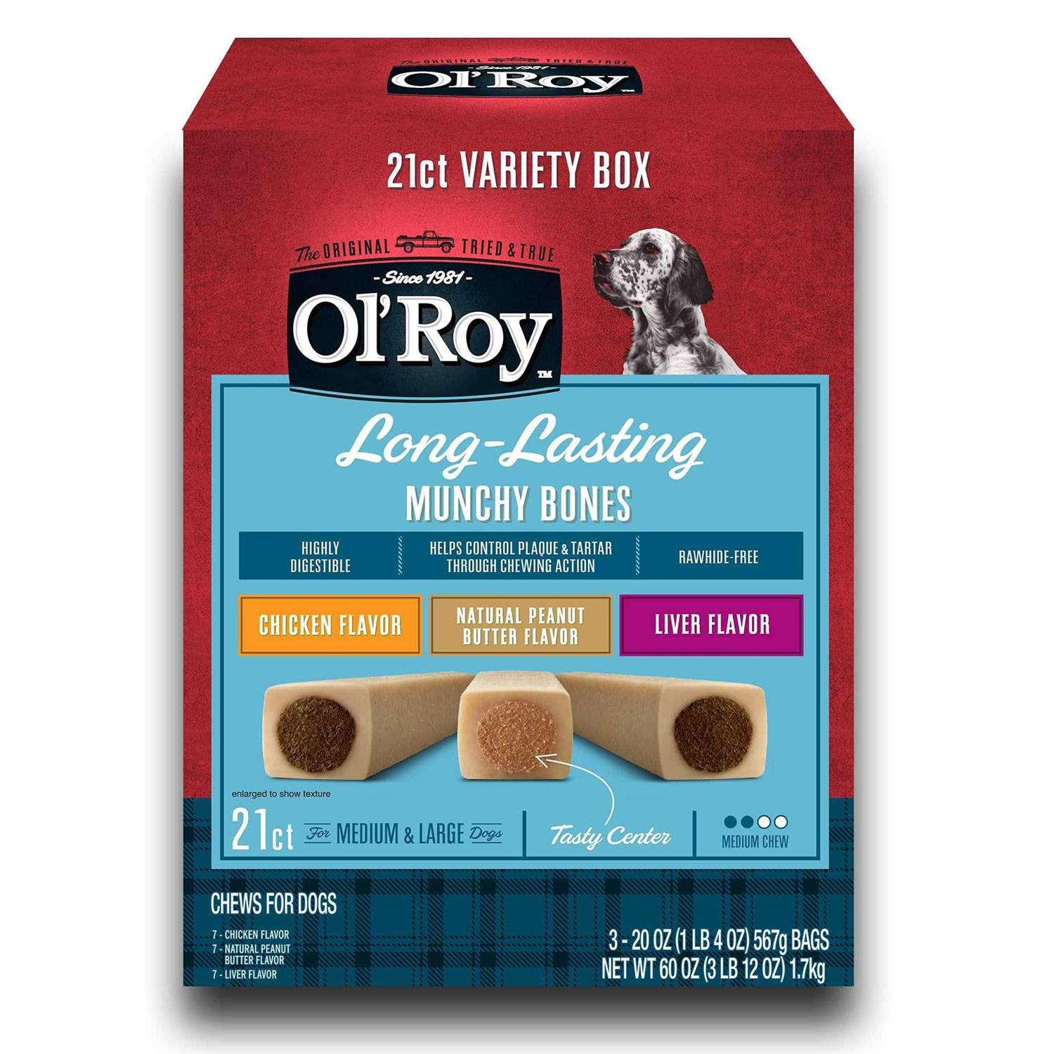 Ol Roy Munchy Bones Dog Treats Value Pack