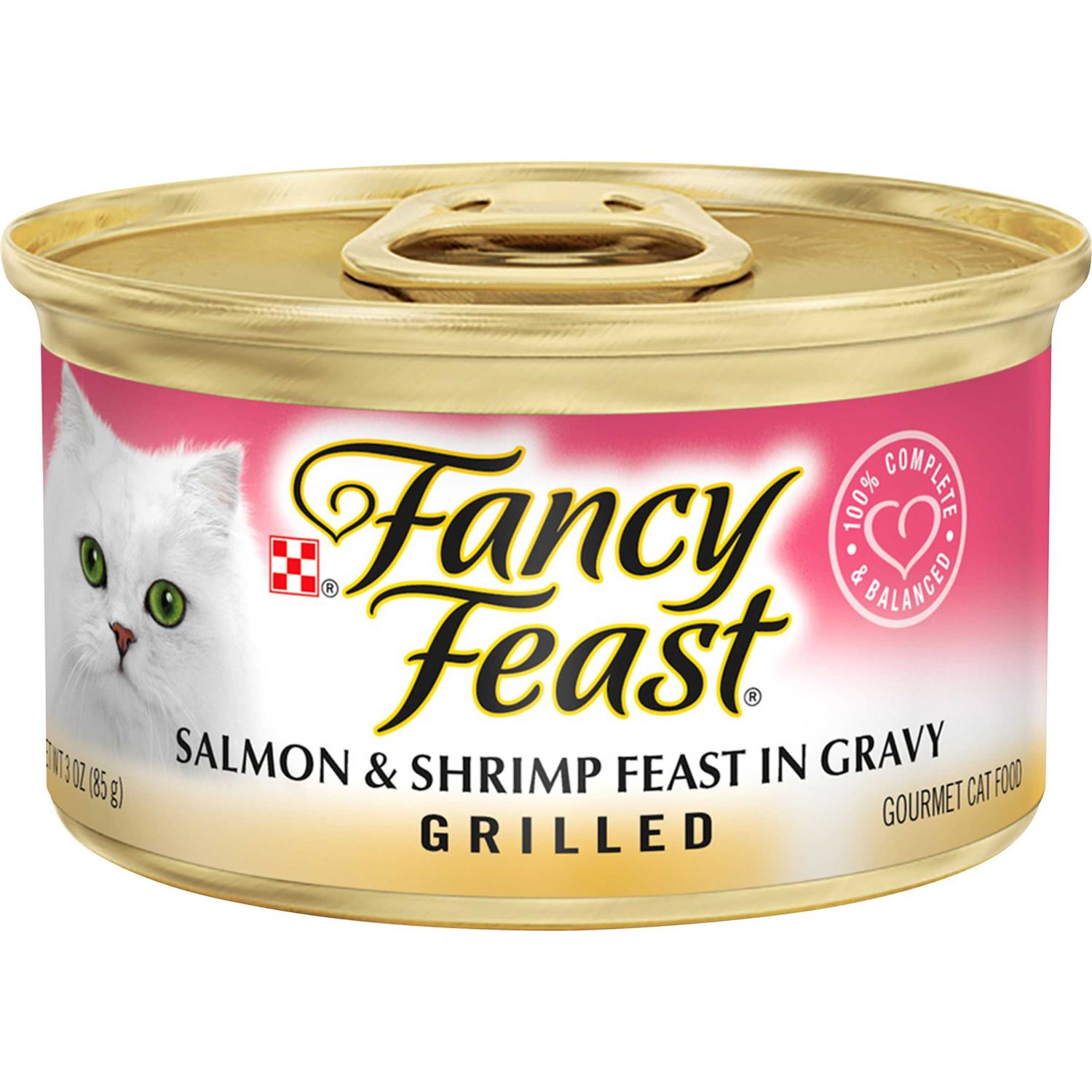Fancy Feast Grilled Salmon & Shrimp Feast Canned Cat Food, 3-oz, 24 ct