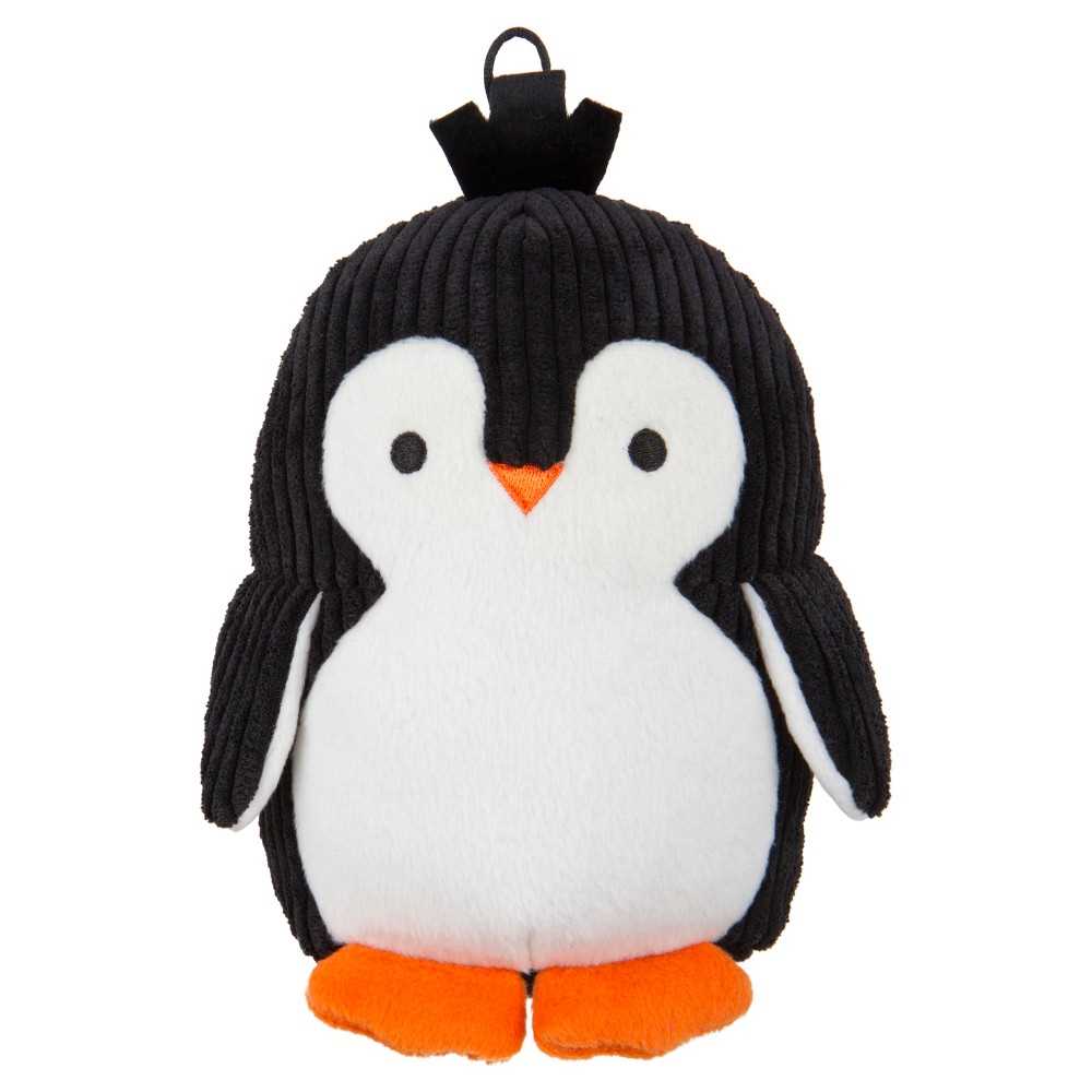 TrustyPup Penguin, Silent Squeak Dog Toy, Black, Large