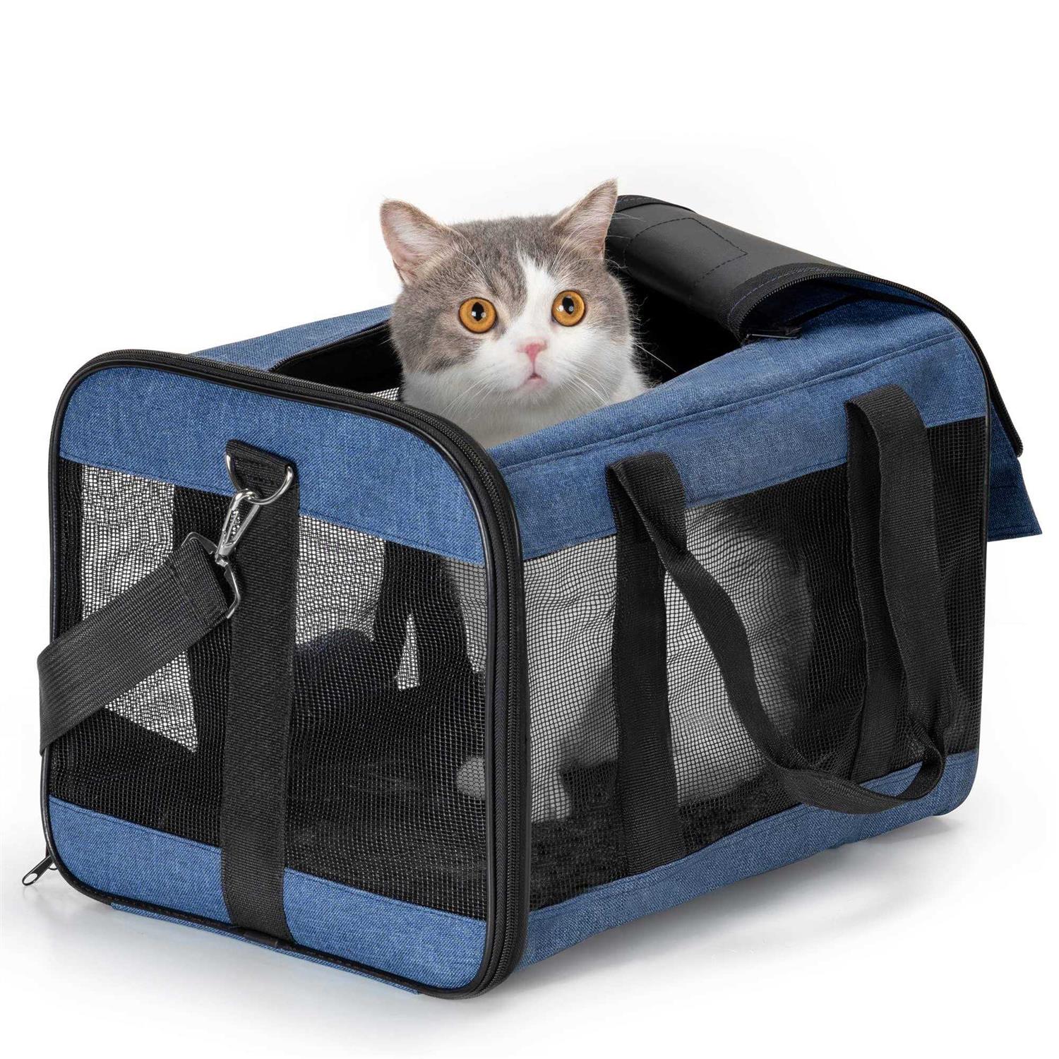 Conlun Cat Carrier Airline Approved Soft-Sided Dog Carrier with Inner Safety Leash
