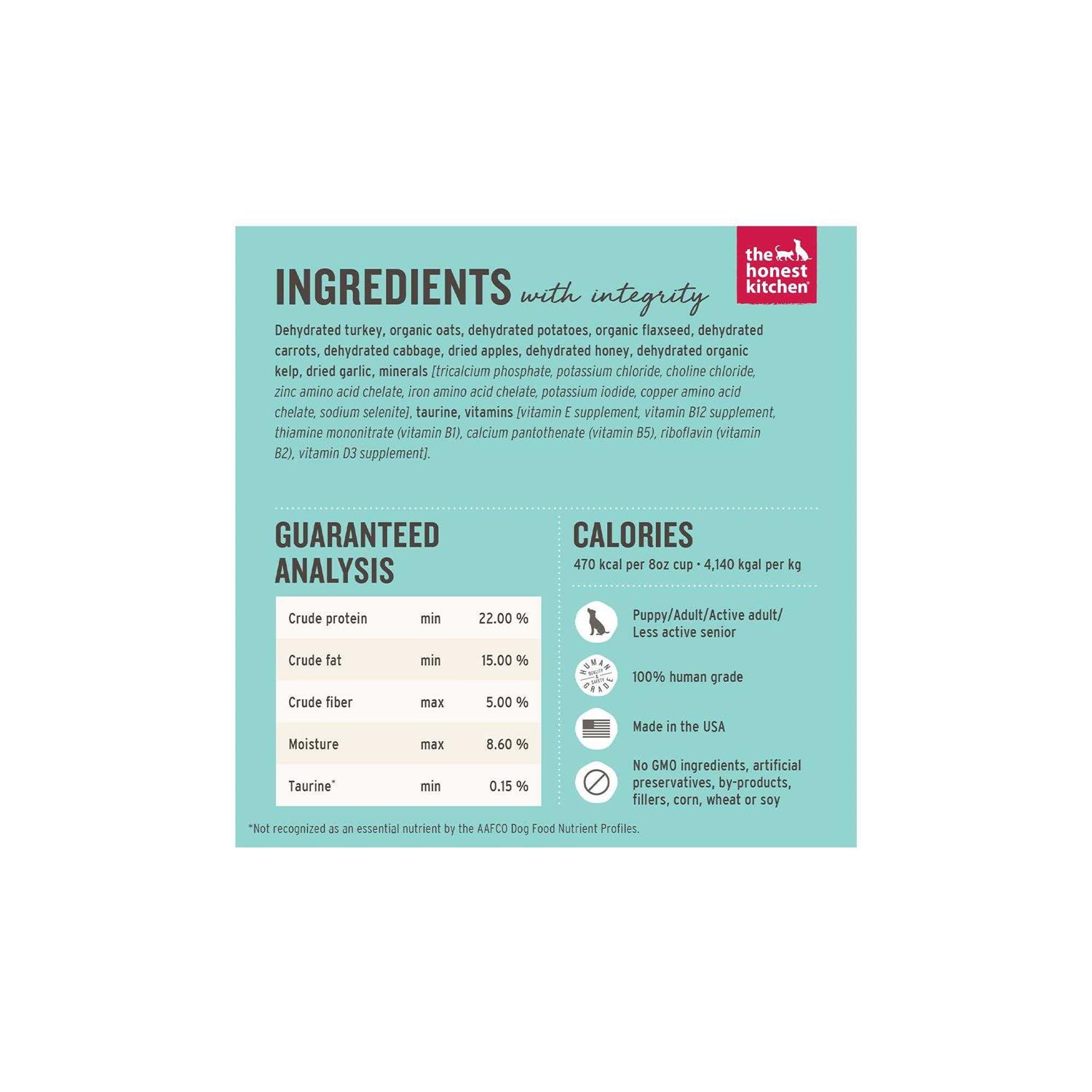 The Honest Kitchen Dehydrated Whole Grain Dog Food Turkey