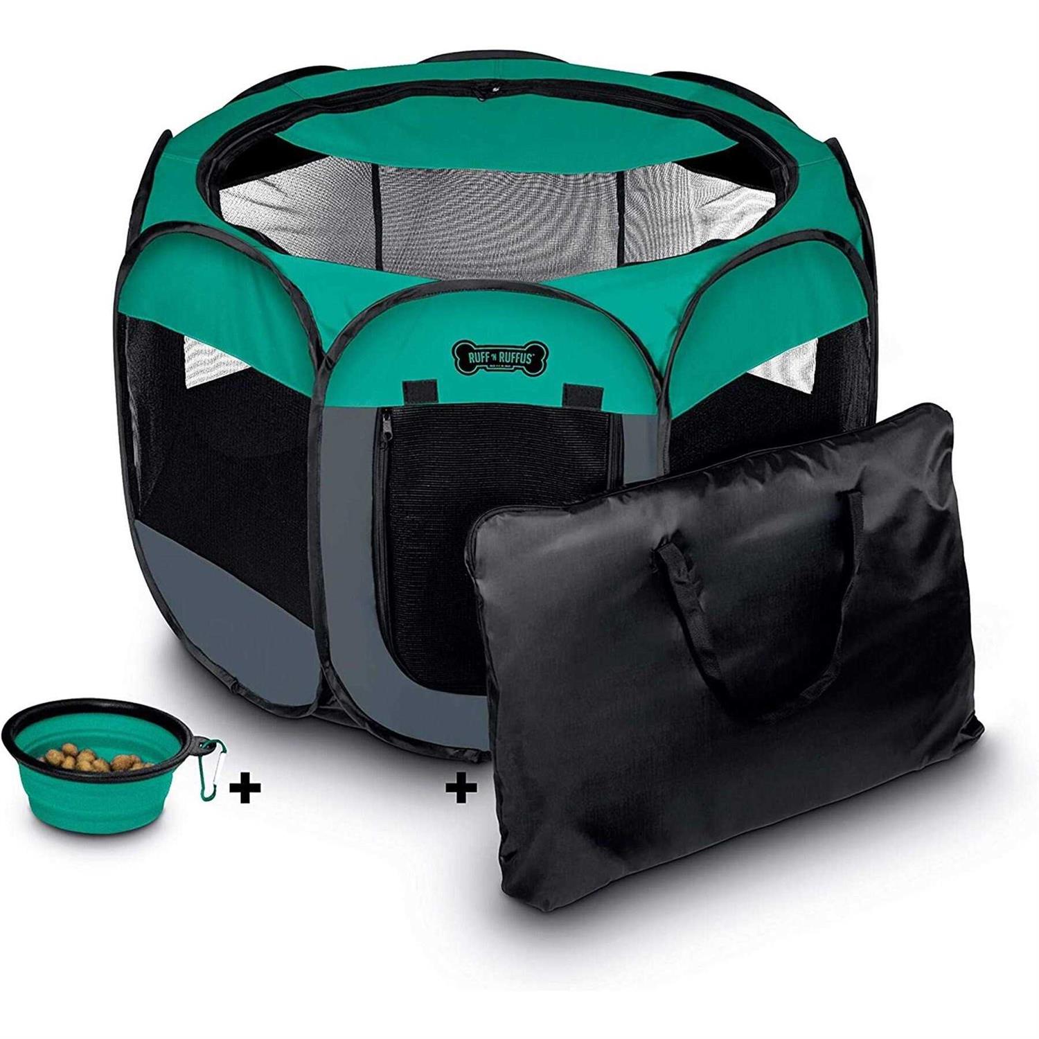 Ruff ‘n Ruffus Porle Foldable Pet Playpen + Free Carrying Case + Free Travel Bowl
