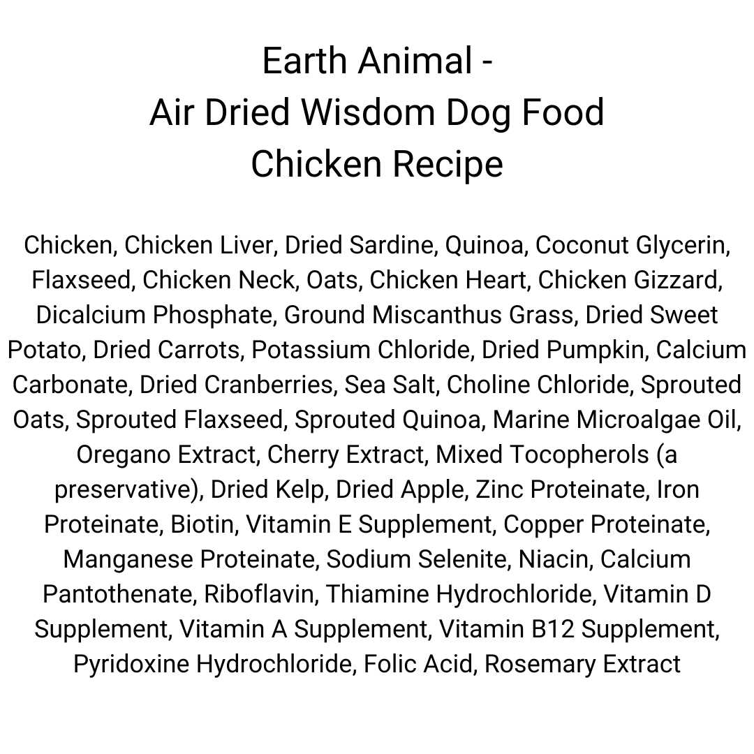 Earth Animal Dog Wisdom Chicken Air Dried