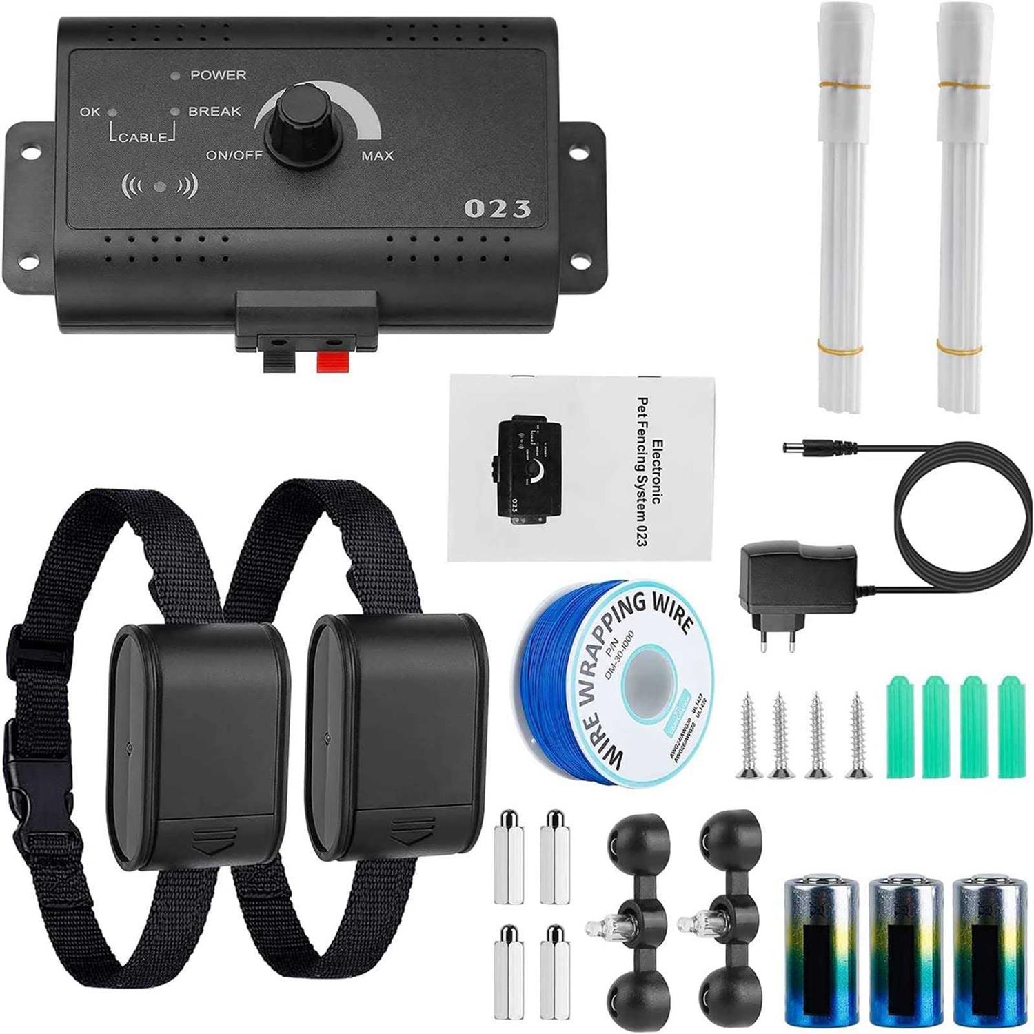 iMounTEK Electric Dog Fence System Pet Tone Shock Boundary containment Water Resistant collar Receiver for Small Medium Large Do