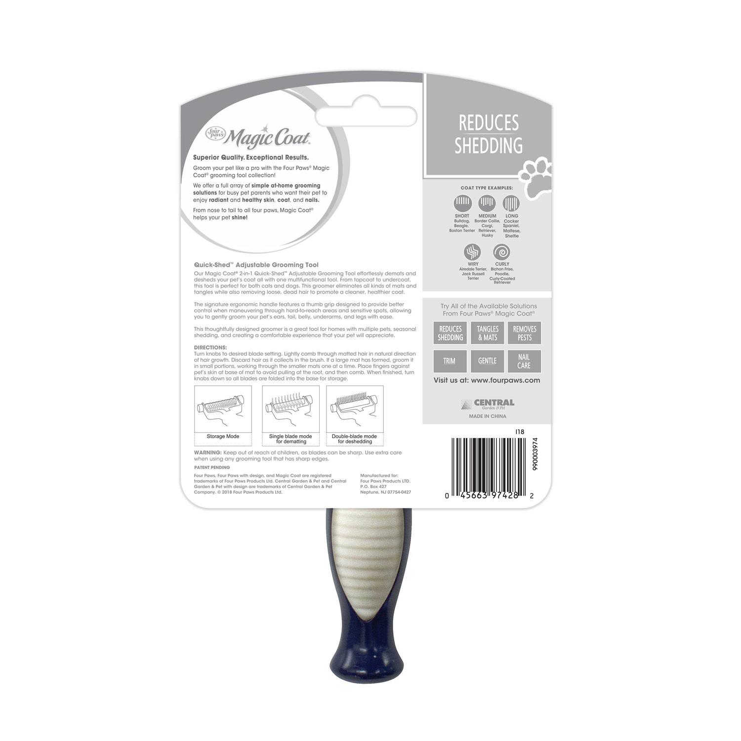 Four Paws Magic Coat 2-in-1 Quick Shed Tool