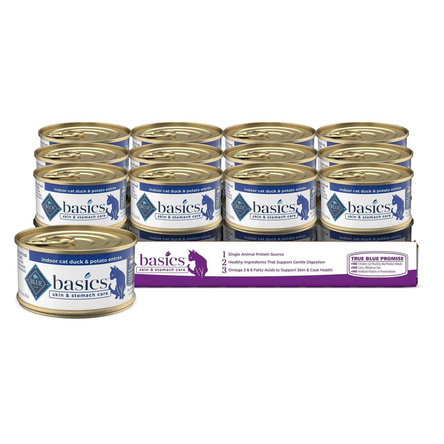 Blue Buffalo Basics Grain Free Indoor Fish and Potato Entree Canned Cat Food 3-oz