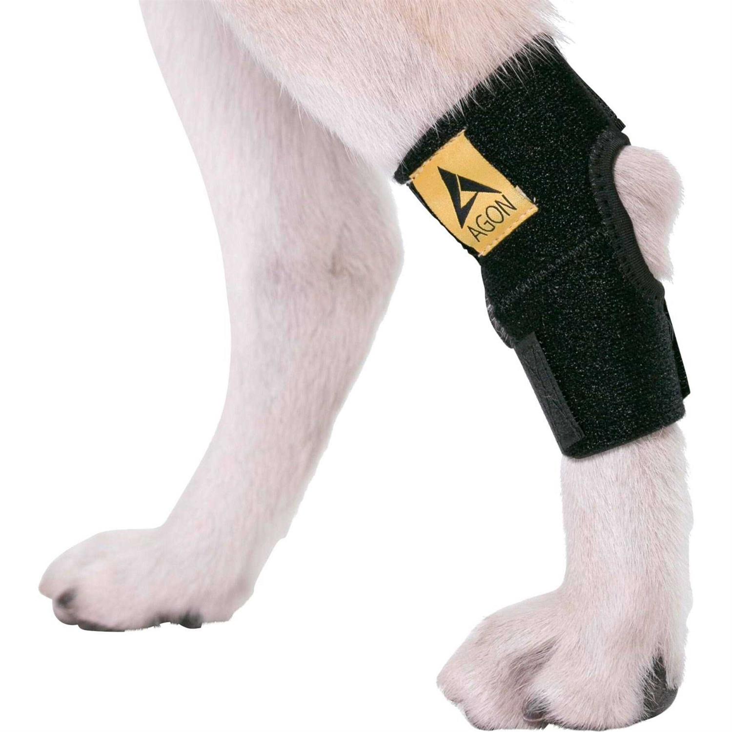 Agon Dog Canine Rear Hock Joint Brace Compression Wrap With Straps Dog For Back Leg Protects Wounds. Heals Prevents Injuries and Sprains Helps