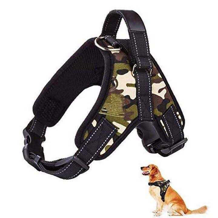 FakeFace Heavy Duty Adjustable Pet Puppy Dog Safety Harness with Leash Lead Set Reflective No-Pull Breathable Padded Dog Leash Collar Chest Harness Vest