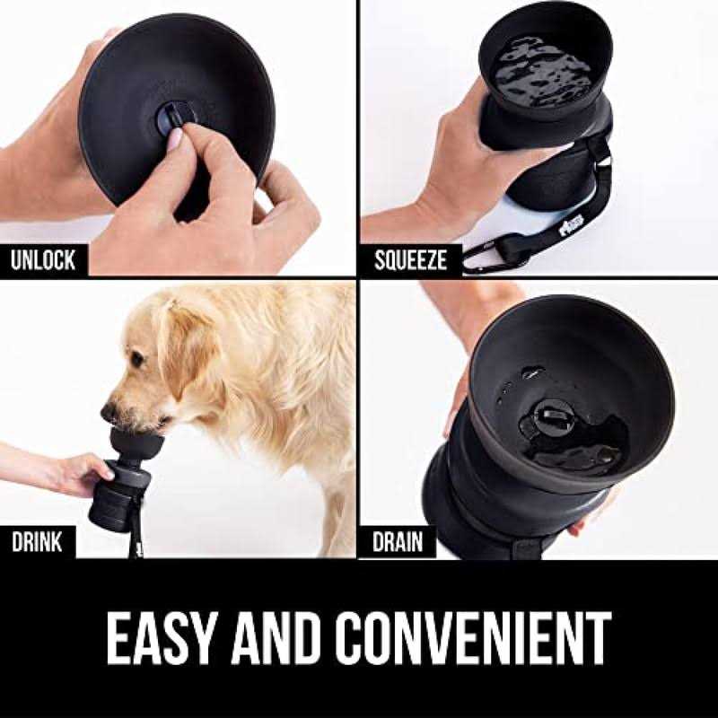 Gorilla Grip Leak Proof Portable Dog Water Bottle Multifunction Design with Bowl Cap