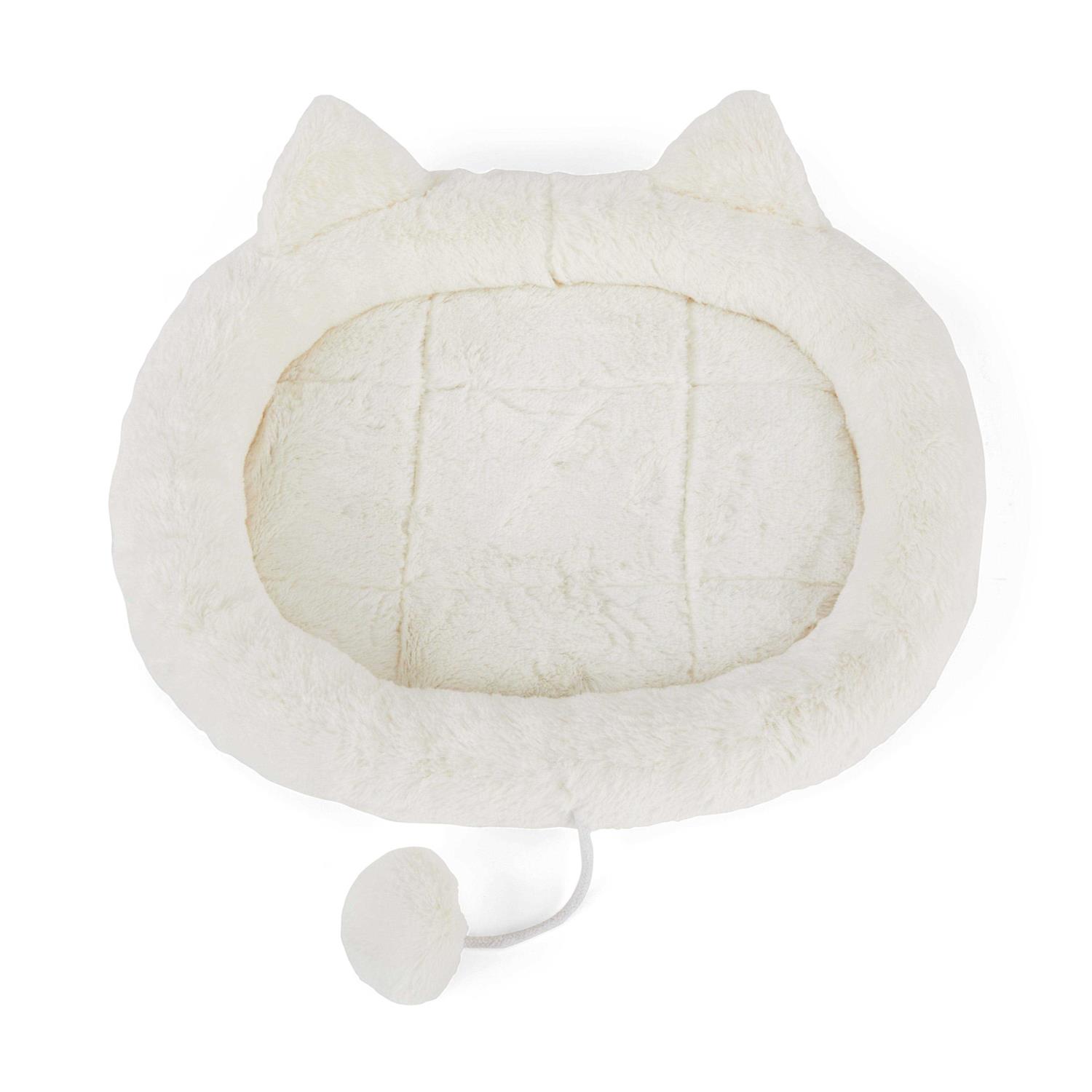 EveryYay Snooze Fest Ivory Cat Head Oval Snuggler Bed