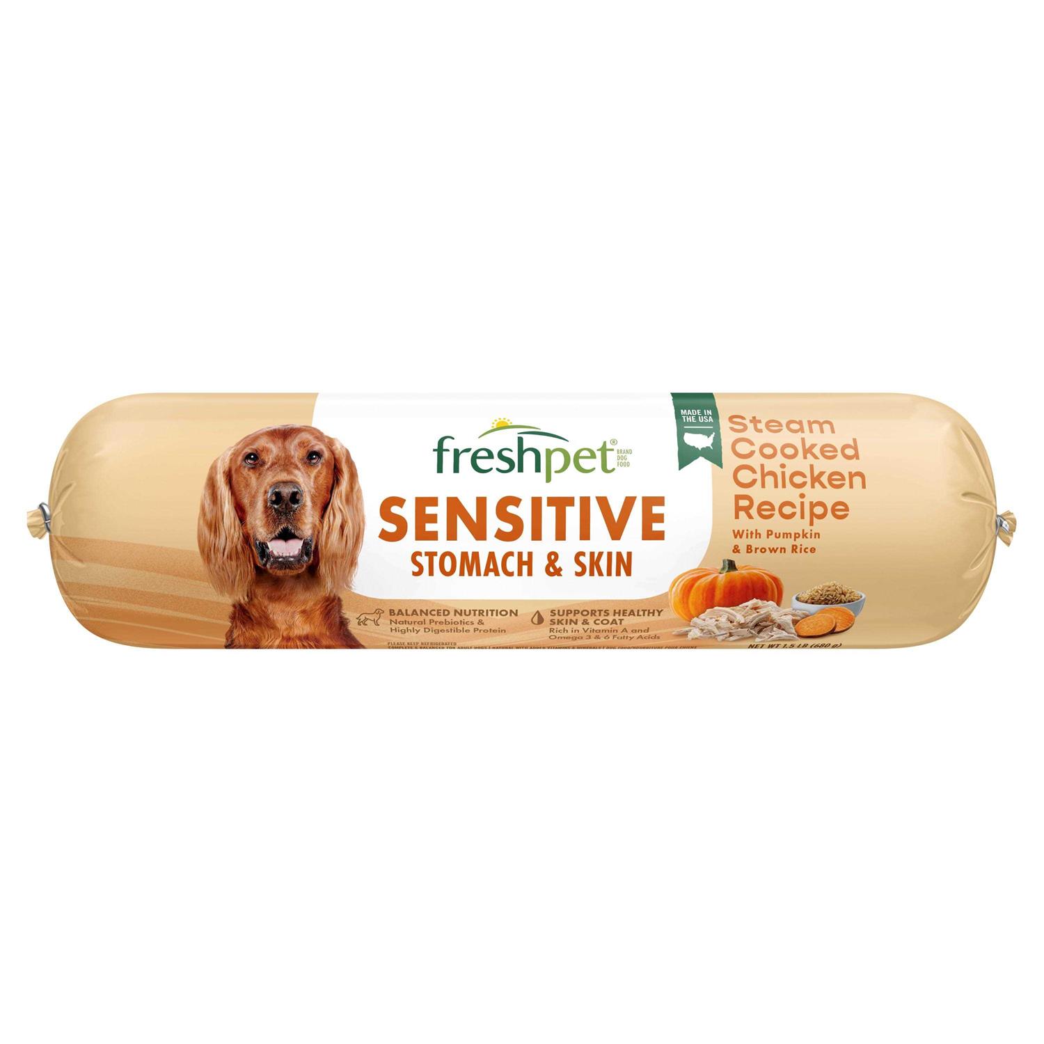 Freshpet Select Sensitive Stomach & Skin Steam Cooked Chicken Recipe Dog Food