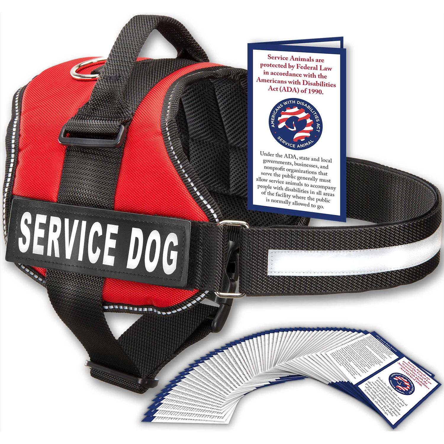Industrial Puppy Service Dog Vest with Hook and Loop Straps and Handle Harness