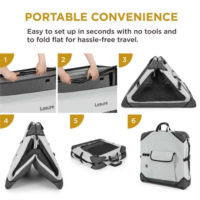 LE SURE Lesure Collapsible Dog Crate Portable Dog Travel Crate Kennel Dog