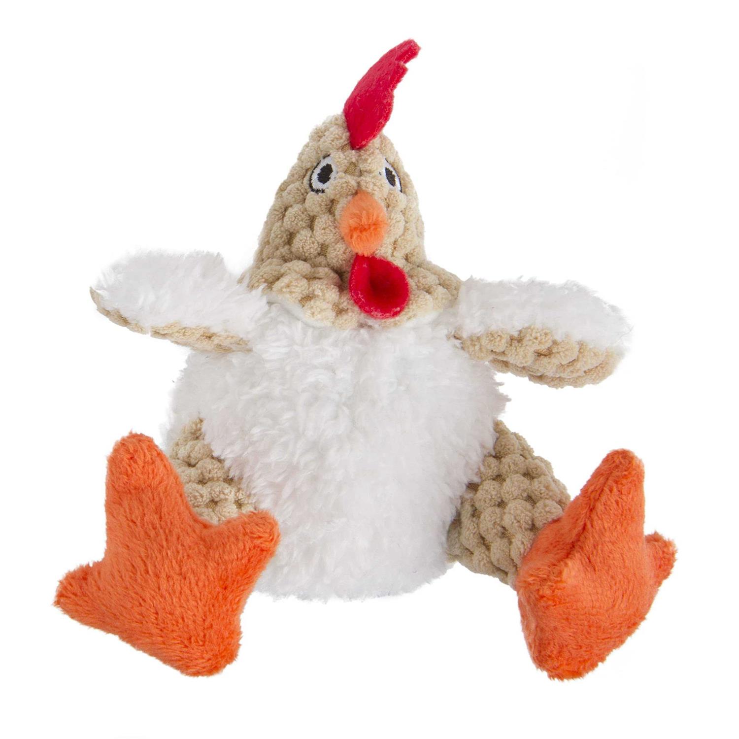 goDog Checkers Fat Rooster Dog Toy