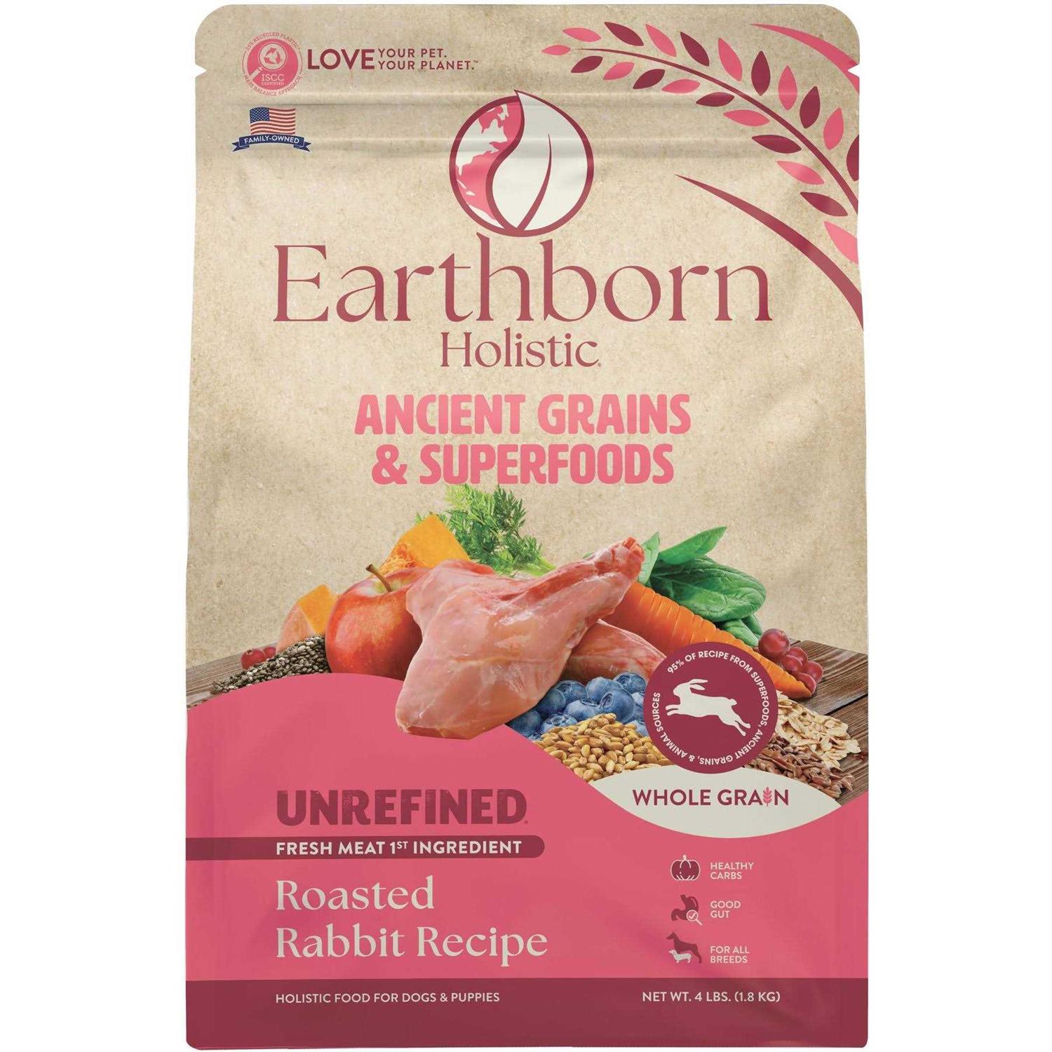 Earthborn Holistic Unrefined Roasted Rabbit with Ancient Grains & Superfoods Dry Dog Food