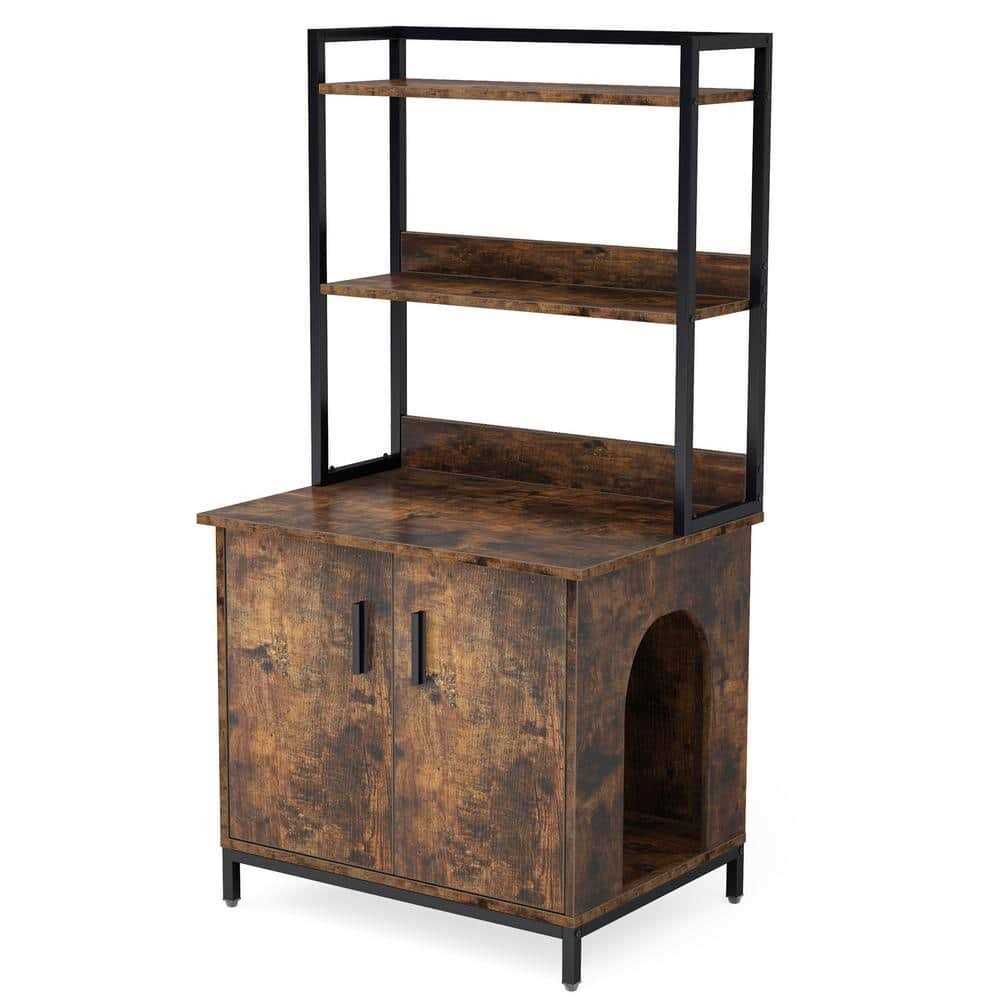 Kellum Rustic Brown Litter Box Enclosure