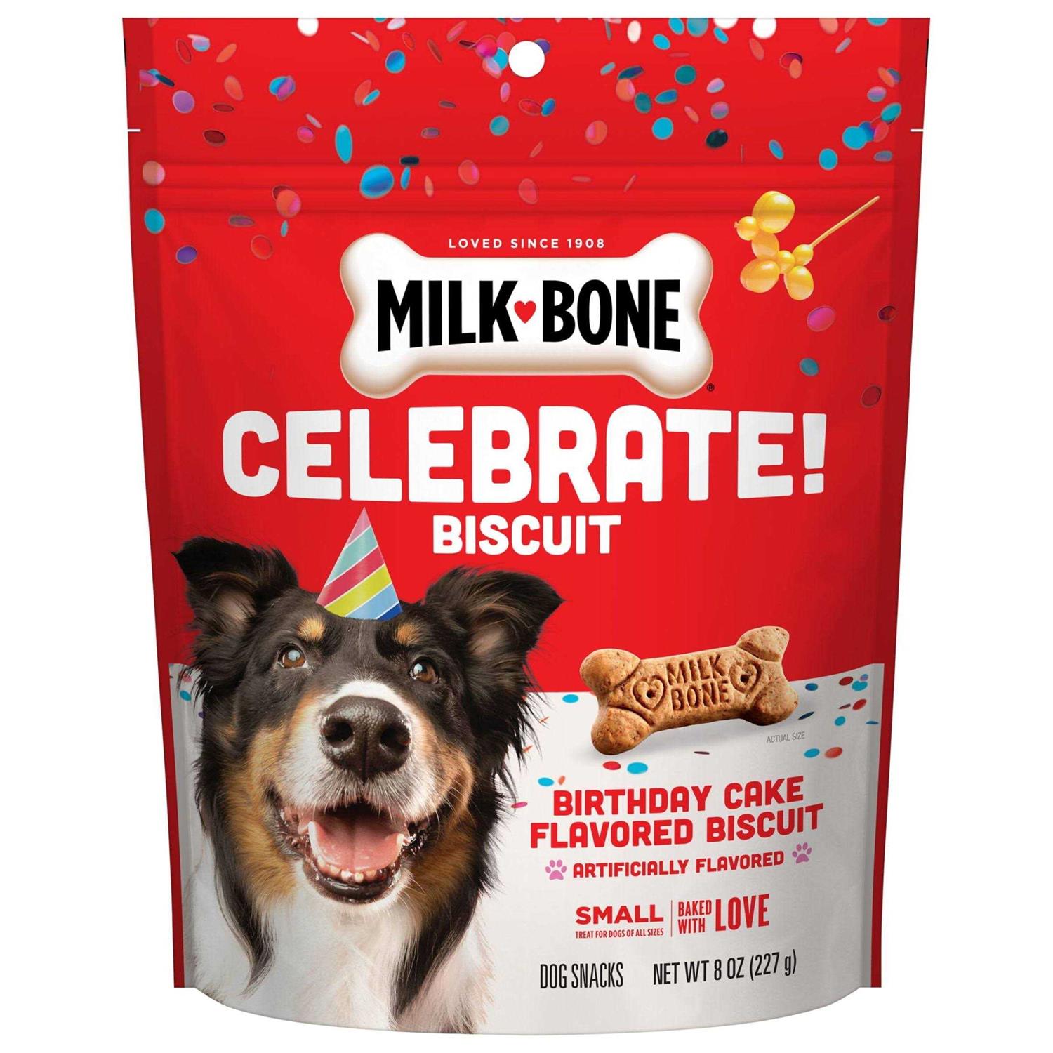 Milk-Bone Small Birthday Cake Artificially Flavored Biscuits Dog Treats