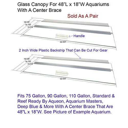 Blue Spotted Glass Canopy for Aquariums with and Without Center Braces