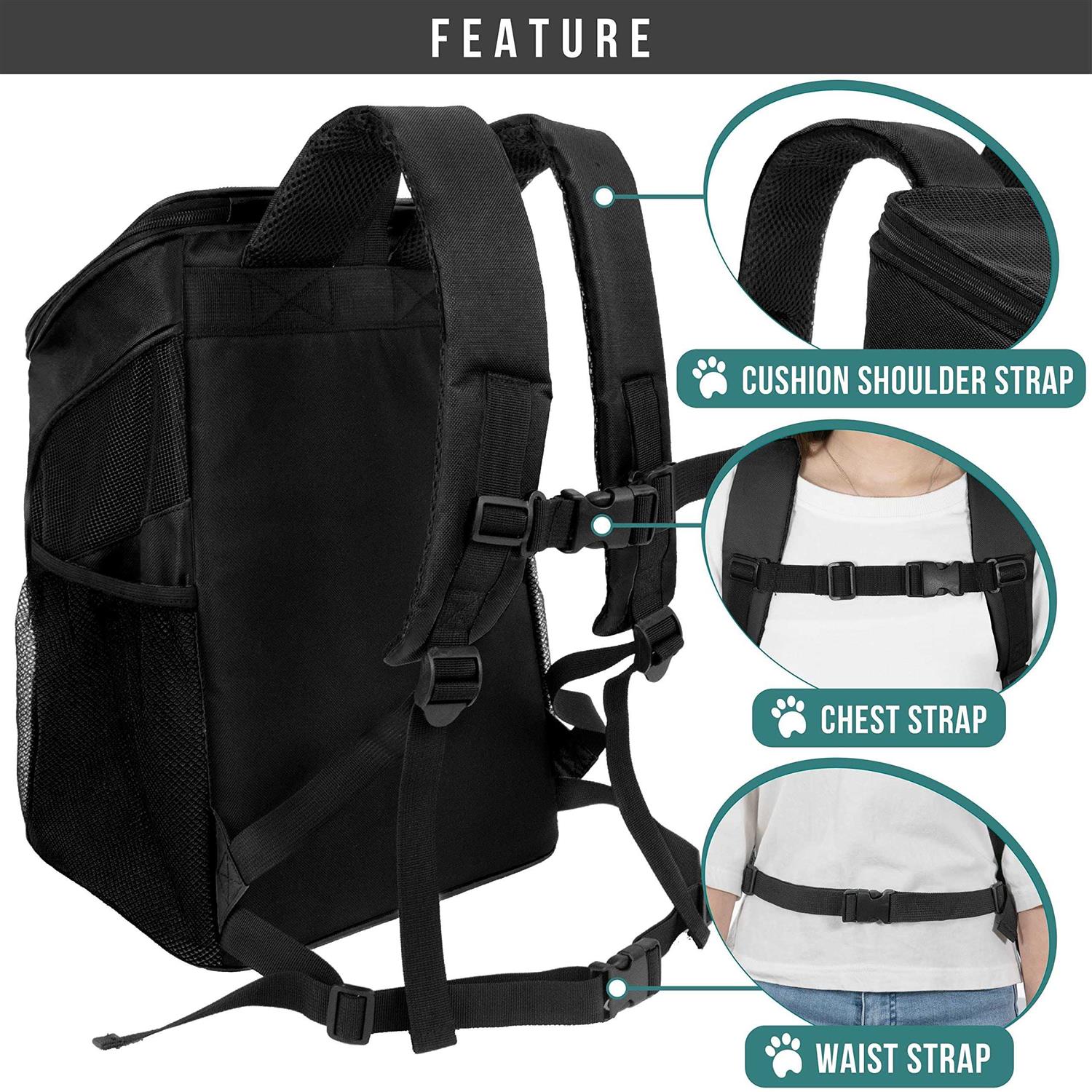 PetAmi Premium Pet Carrier Backpack for Small Cats and Dogs