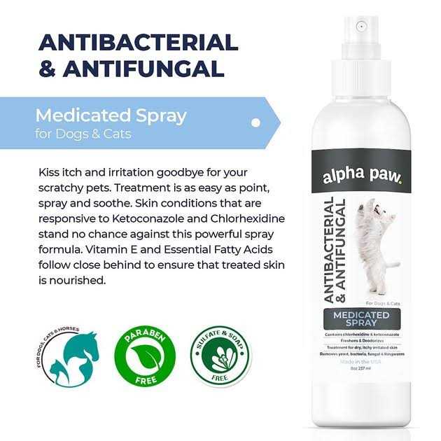 Alpha Paw Antibacterial & Antifungal Medicated Dog & Cat Spray