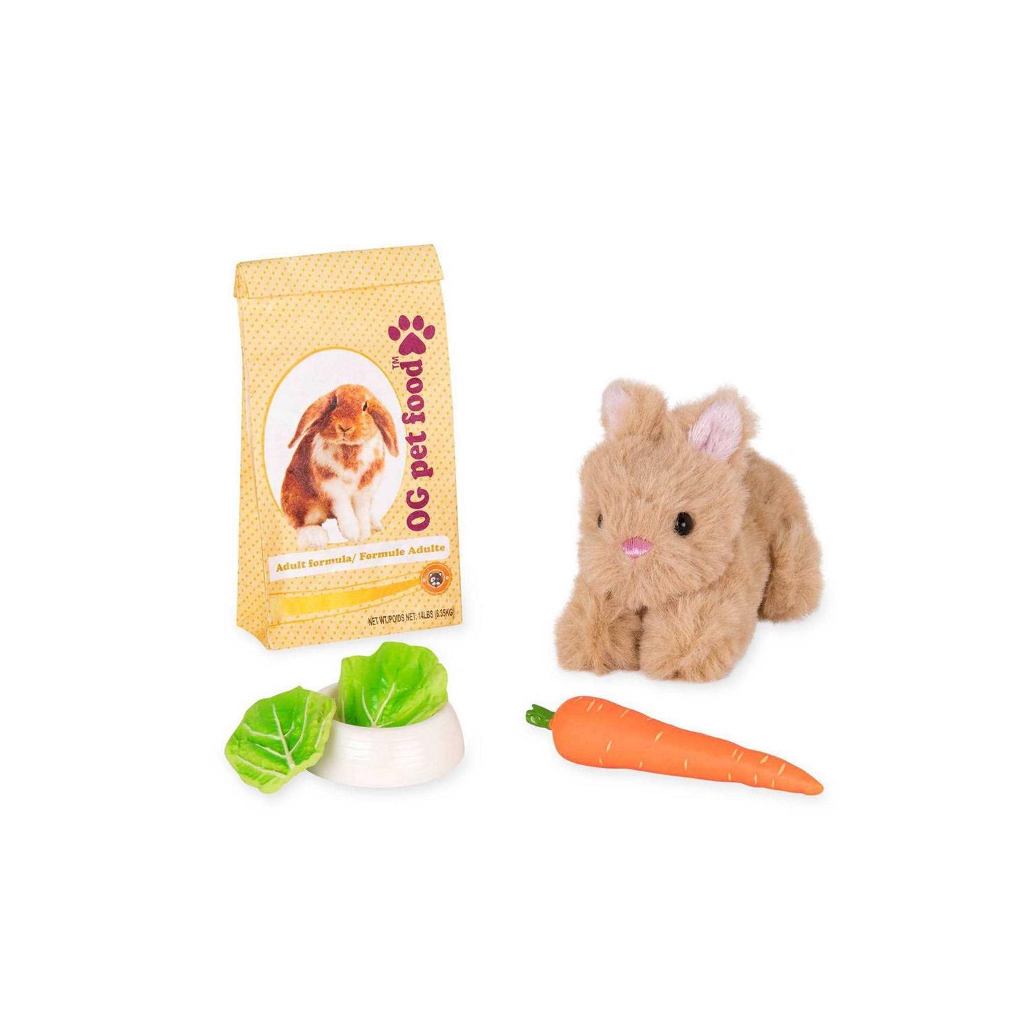 Our Generation Mini Plush Pet Bunny 18 Accessory Set for Dolls