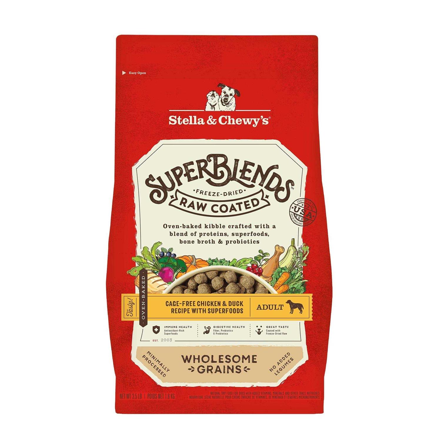 Stella & Chewy’s SuperBlends Raw Wholesome Grains Cage Free Chicken & Duck Recipe with Superfoods