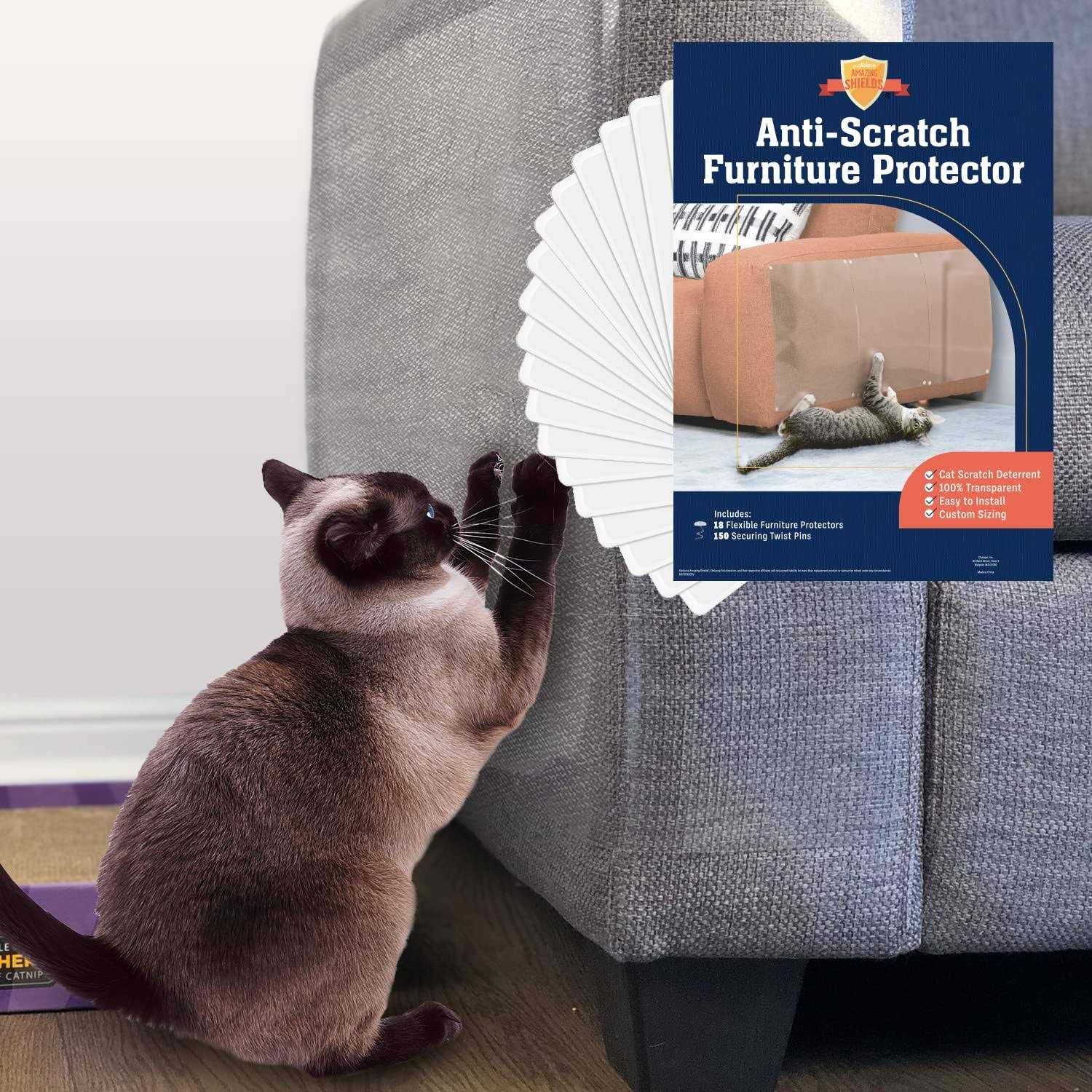 Stelucca Amazing Shields Cat Scratch Deterrent 6-Pack, 17-inch x 12-inch Furniture Protectors from Cats for Couch