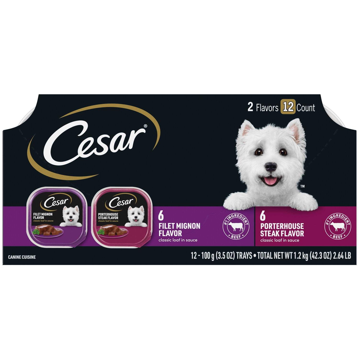 Cesar Filet Mignon & Porterhouse Steak Canine Cuisine Wet Dog Food
