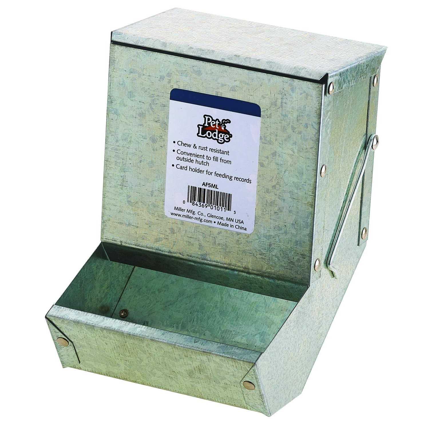 Pet Lodge 5 Metal Small Animal Feeder with Lid