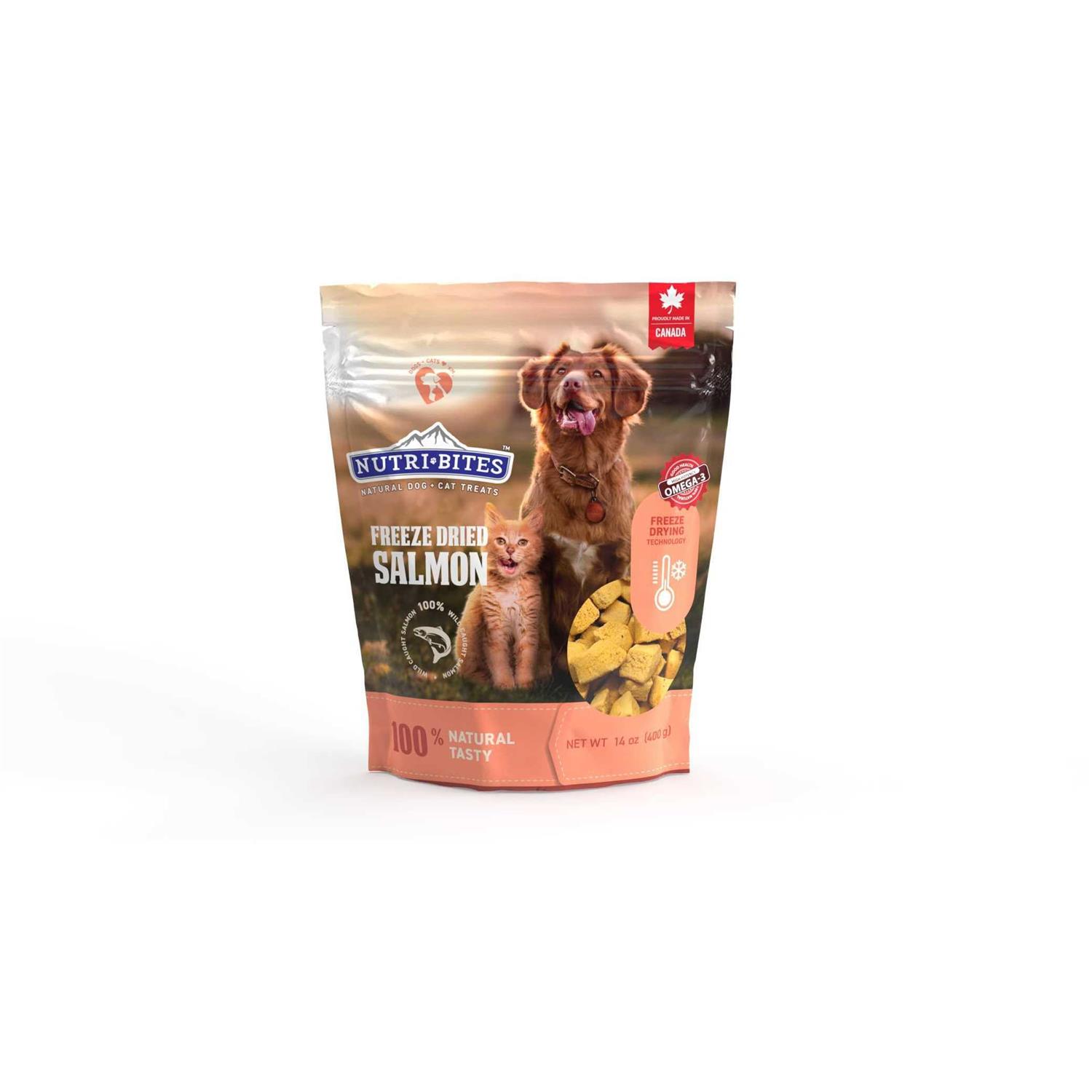nutri bites freeze dried salmon pets treats rich in protein and omega-3 premium quality 14 oz for dogs and cats