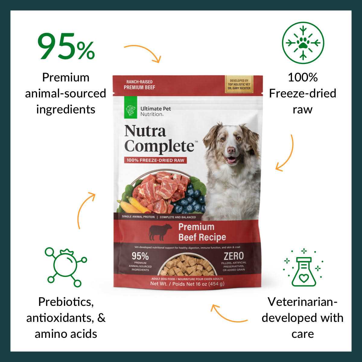 Ultimate Pet Nutrition Freeze Dried Nutra Complete Beef Dog Food