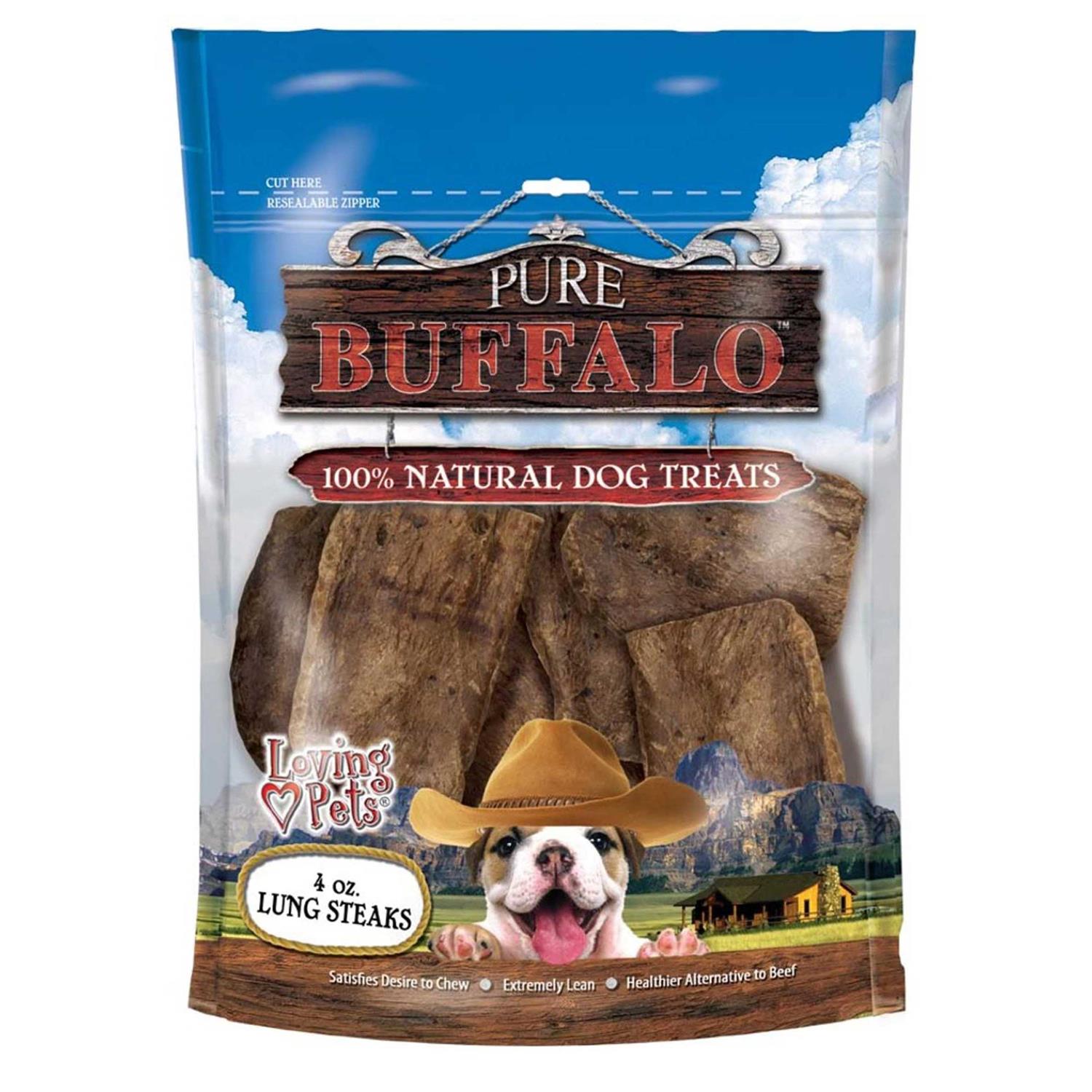 Loving Pets Pure Buffalo Lung Steaks Dog Treat
