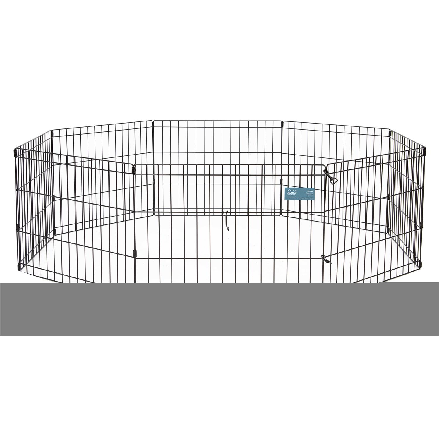 MidWest Homes for Pets Dog Exercise Pen & Playpen 18-Inch No door Black