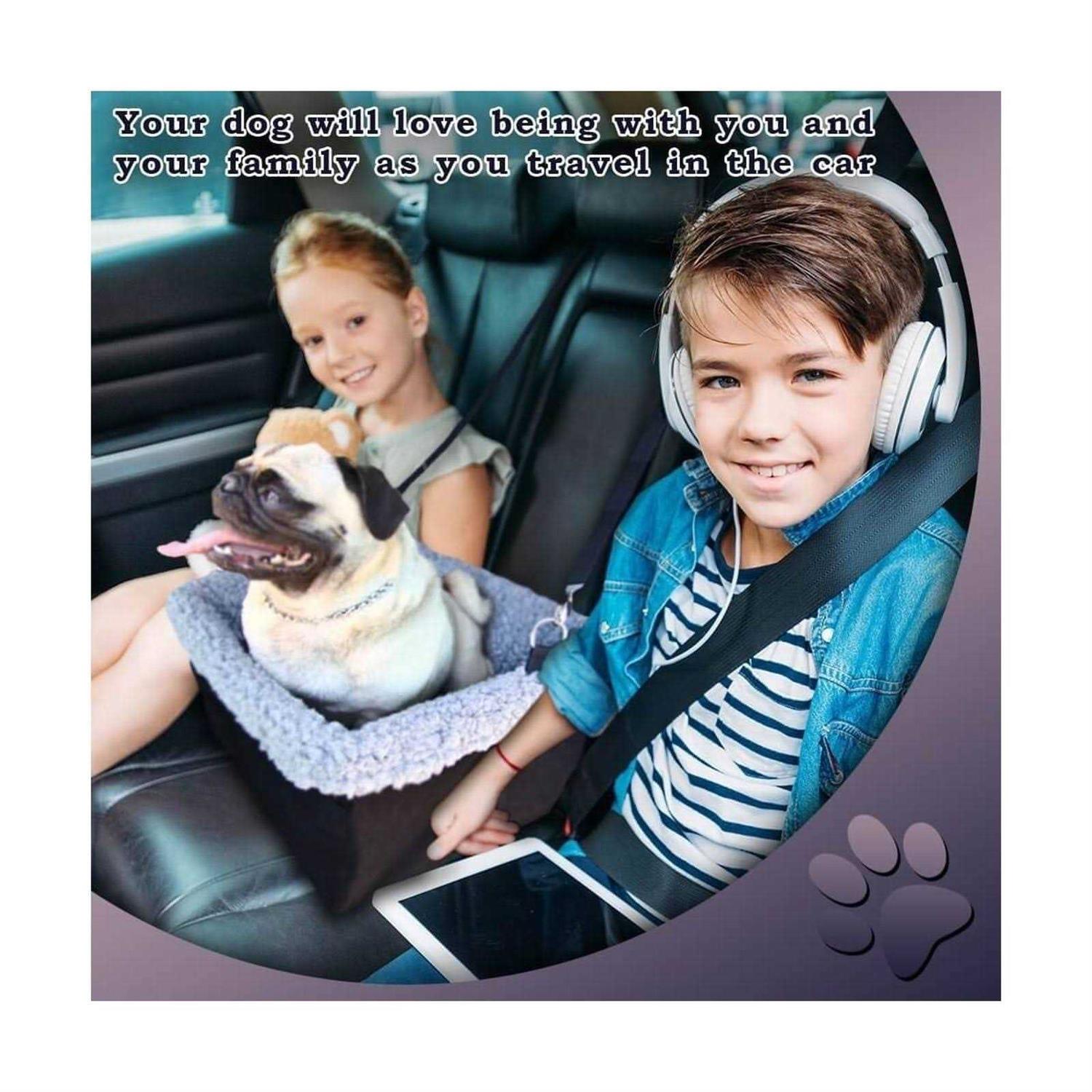Devoted Doggy Deluxe Dog Car Seat Dog Booster Seat Fits Pets up to 15lbs