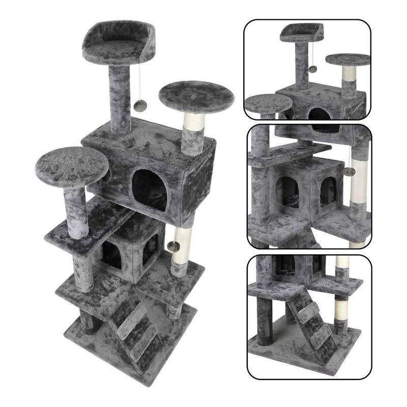 Cat Tree Tower 53 inch Sturdy Activity Center Large Playing House Condo For Rest