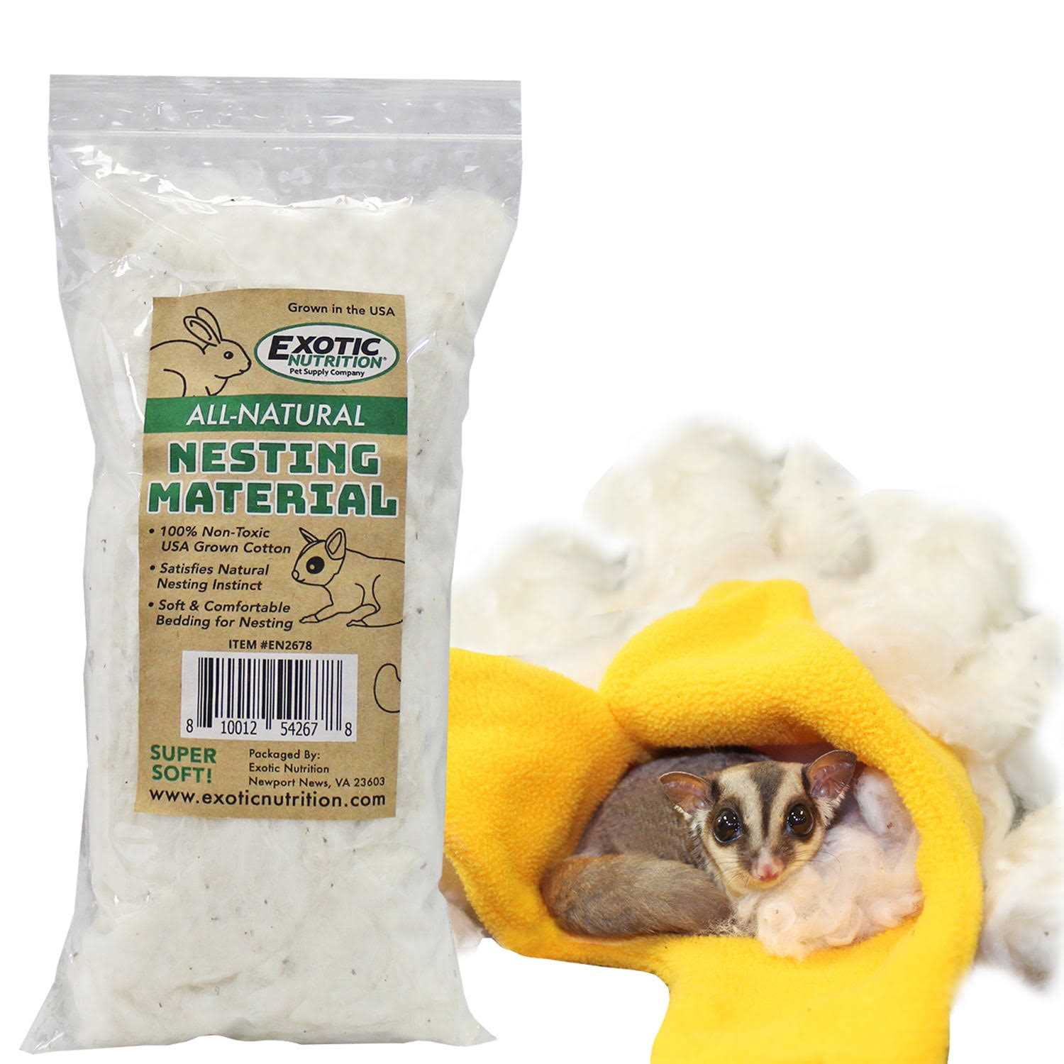 Exotic Nutrition All-Natural Nesting Material 100% Cotton Eco-Friendly Animal Bedding
