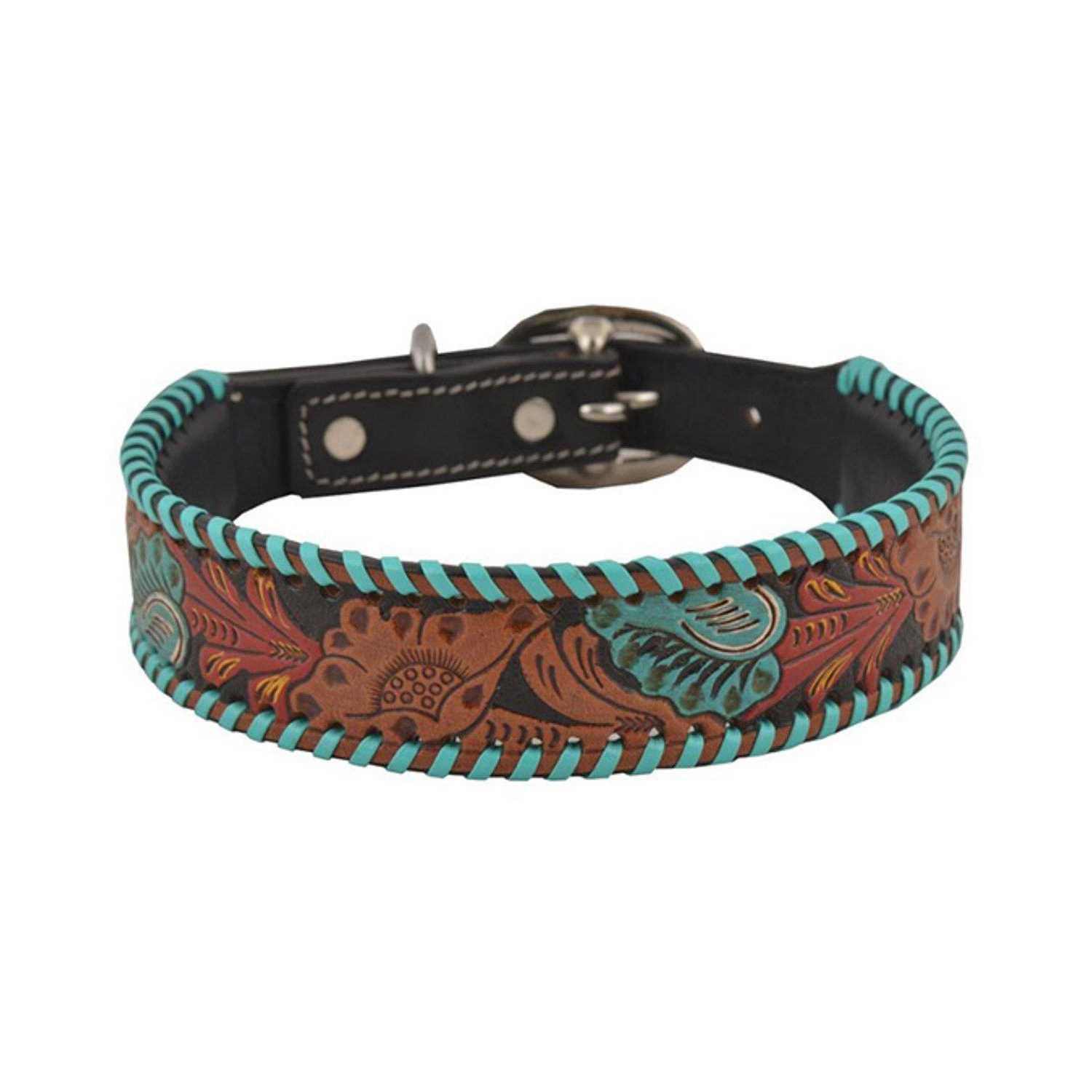 Myra Bag Myra Full Bloom Tooled Leather Dog Collar