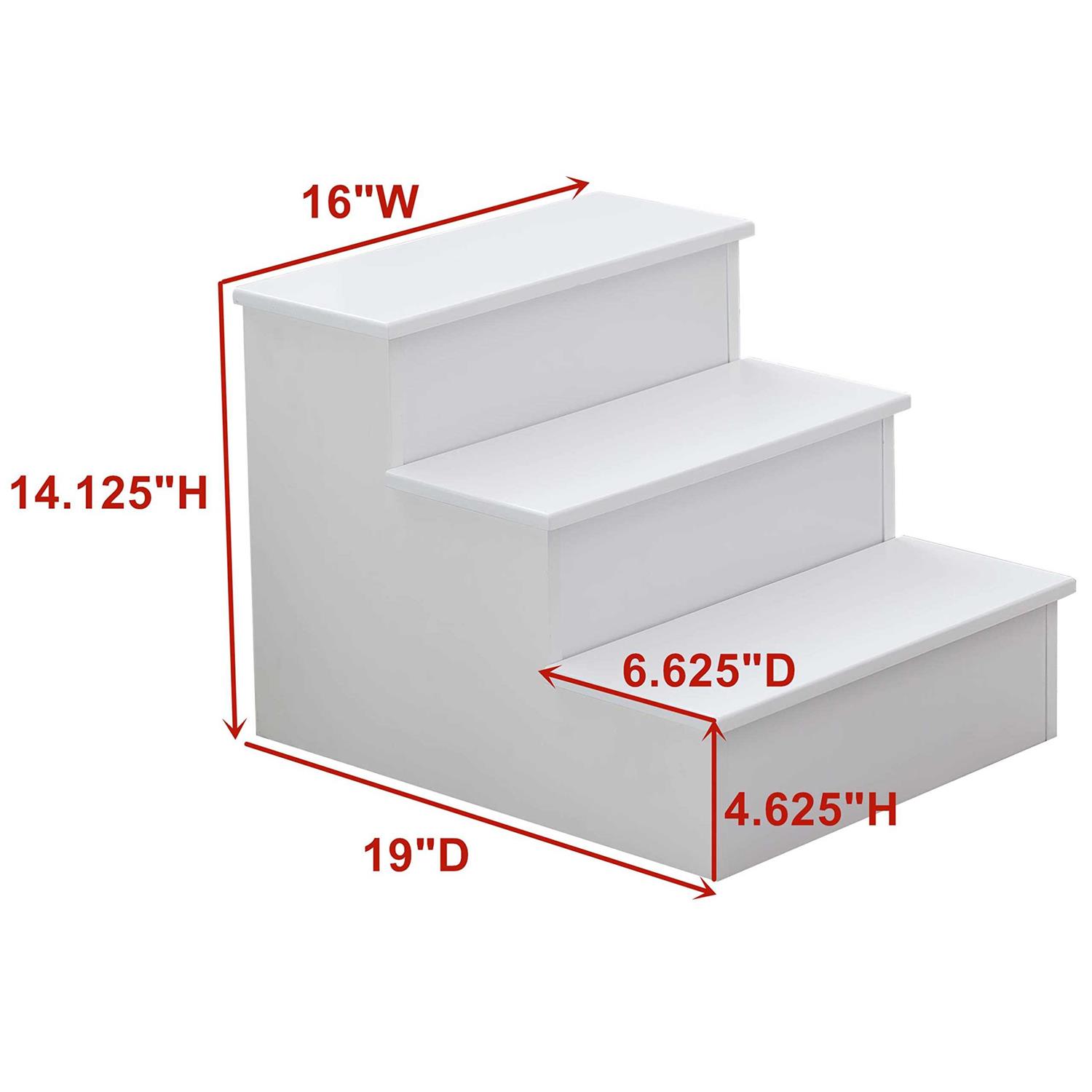 Kings Brand Furniture Darien 3 Step Wood Step Stool for Adults or Kids