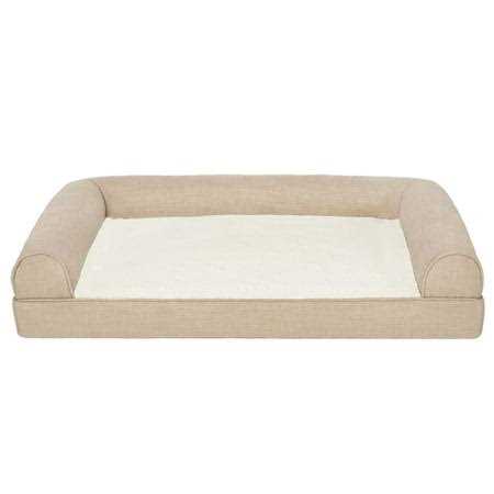 FurHaven Pet Products Plush & Performance Linen Orthopedic Sofa Pet Bed for Dogs & Cats
