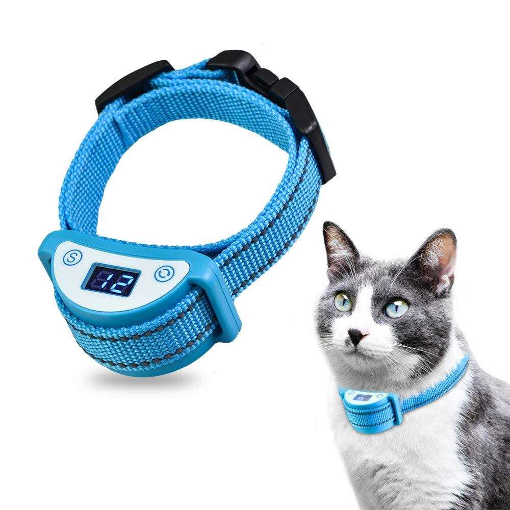 Paipaitek Cat Shock Collar,Automatic Trainer Collar for Cats Meowing Designed