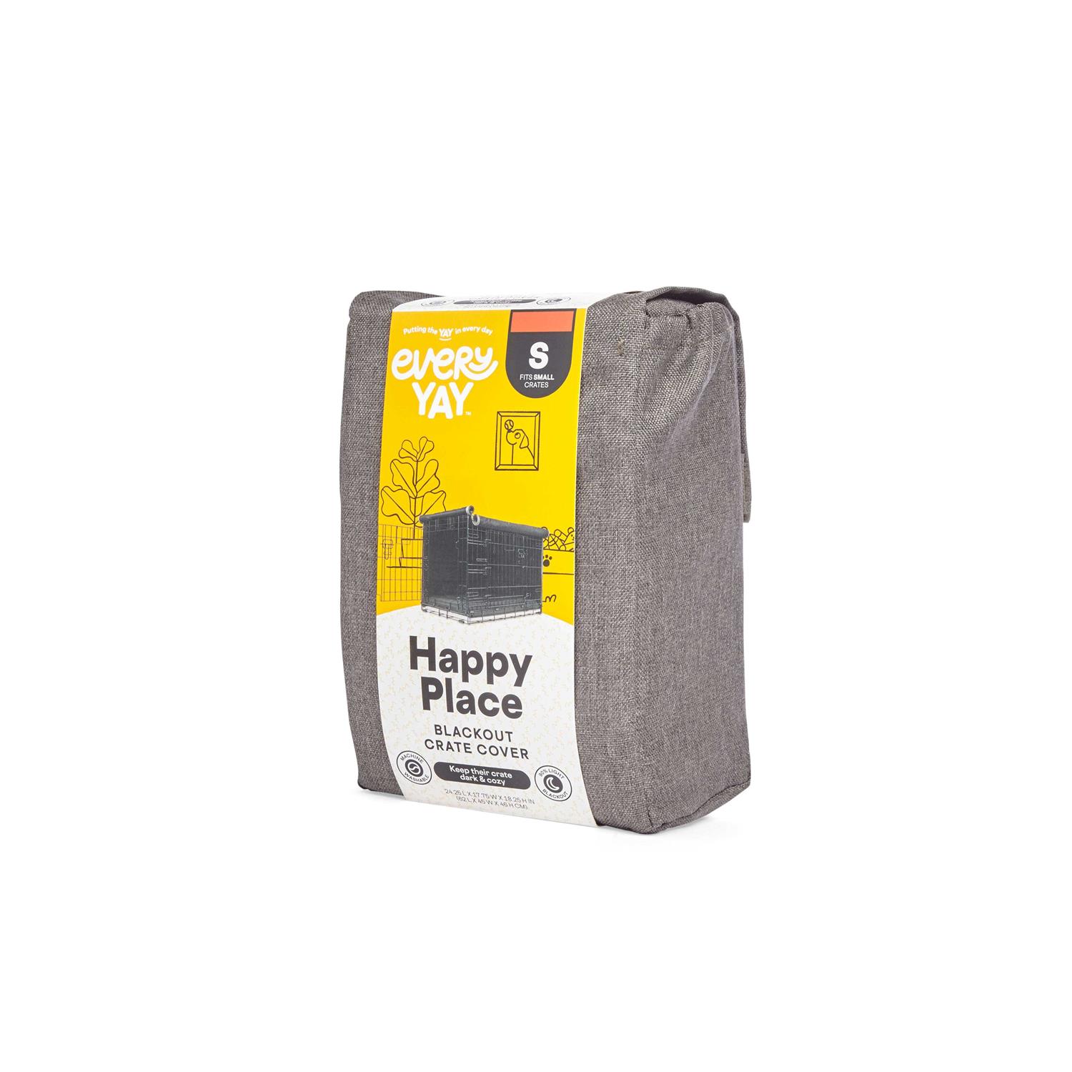 EveryYay Happy Place Blackout Grey Dog Crate Cover